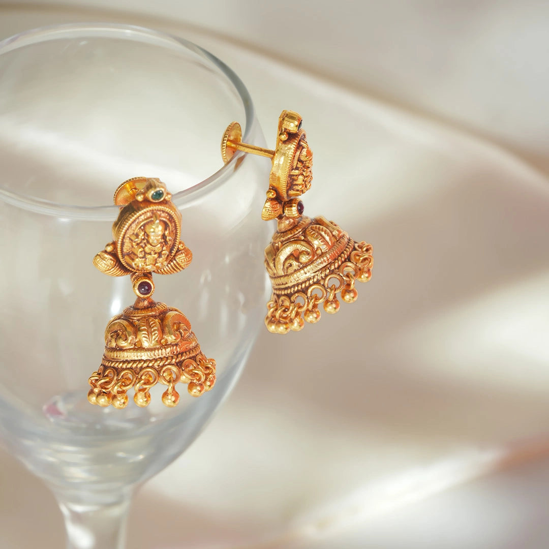 Lakshmi Motif Jhumka Earrings Ishna