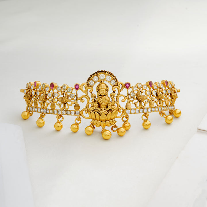 Lakshmi Temple Choker with Peacock Design