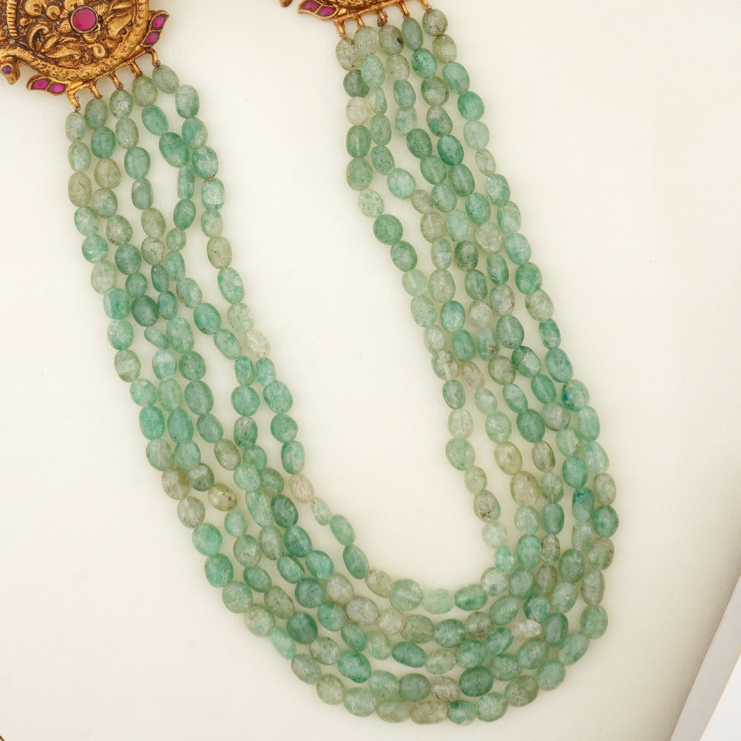 Lakshmi antique gold silver necklace