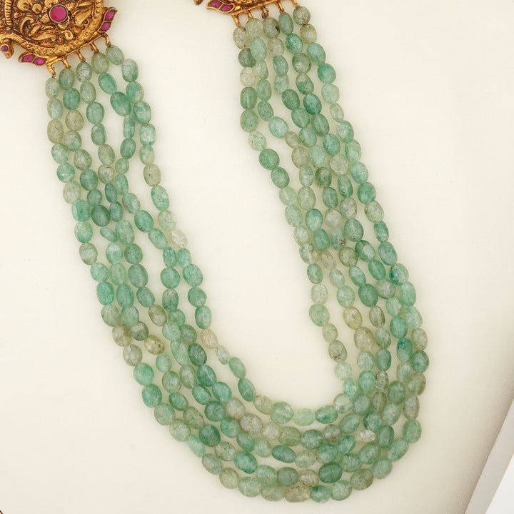 Lakshmi antique gold silver necklace