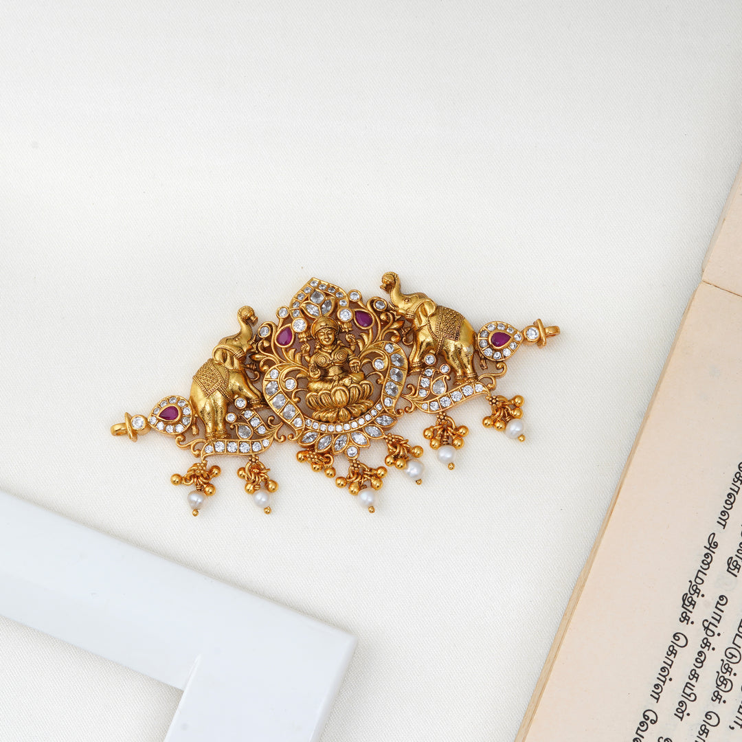 Lakshmi choker with ruby and Swarovski stones