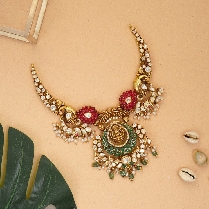 Lakshmi moissanite haram necklace