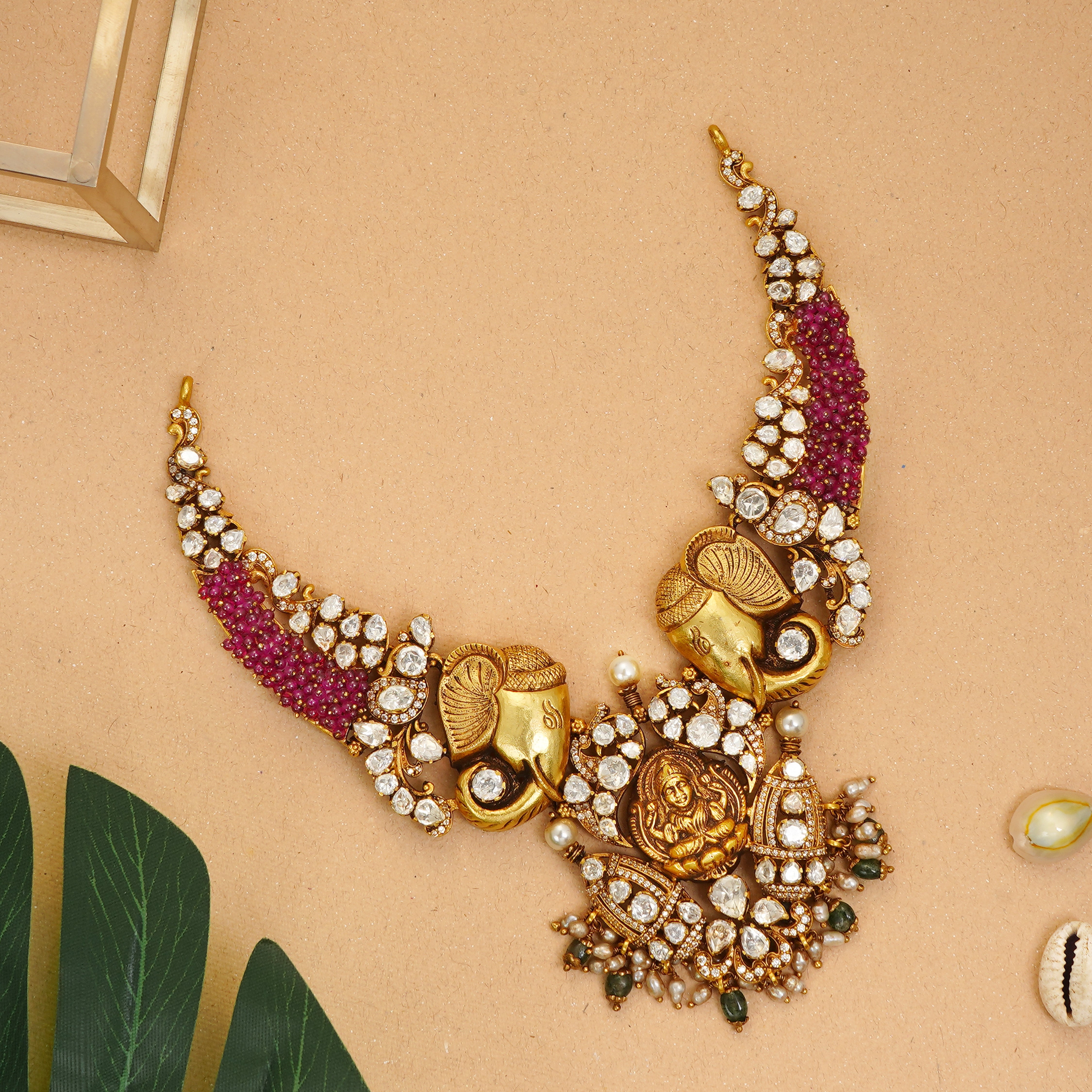 Lakshmi moissanite silver necklace