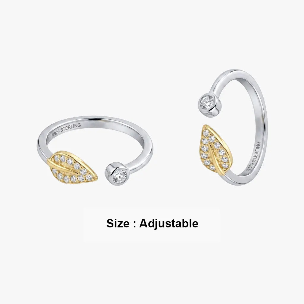 Leaf stone 925 Silver metti for women