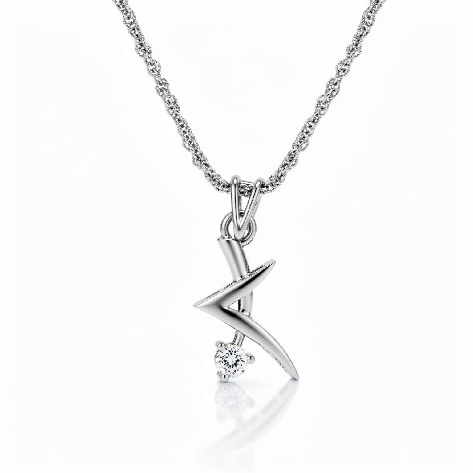 Lightning CZ Pendant Chain Ishna