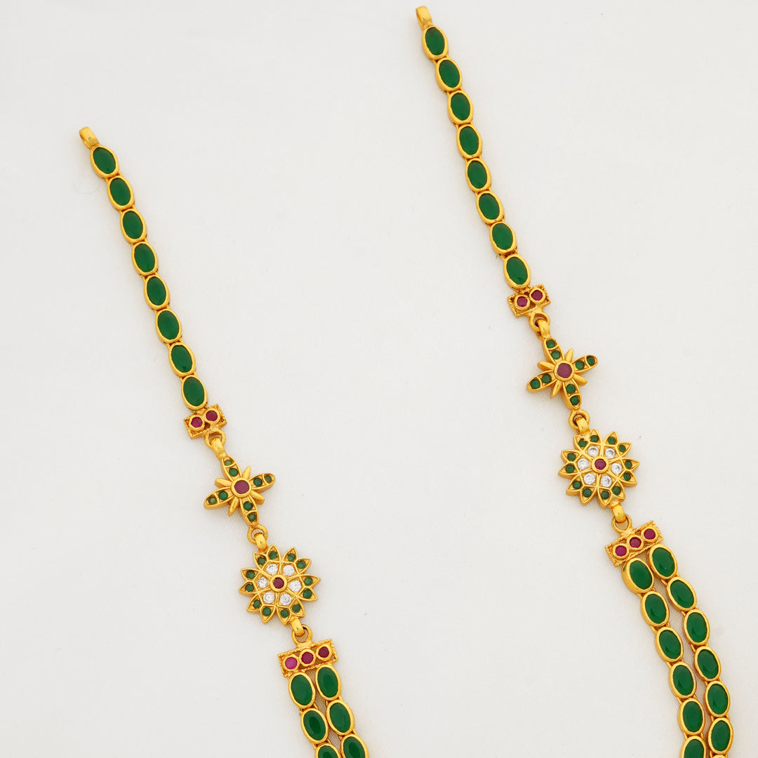 Lightweight Floral Connector Necklace with Ruby Accents