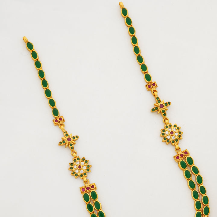 Lightweight Floral Connector Necklace with Ruby Accents