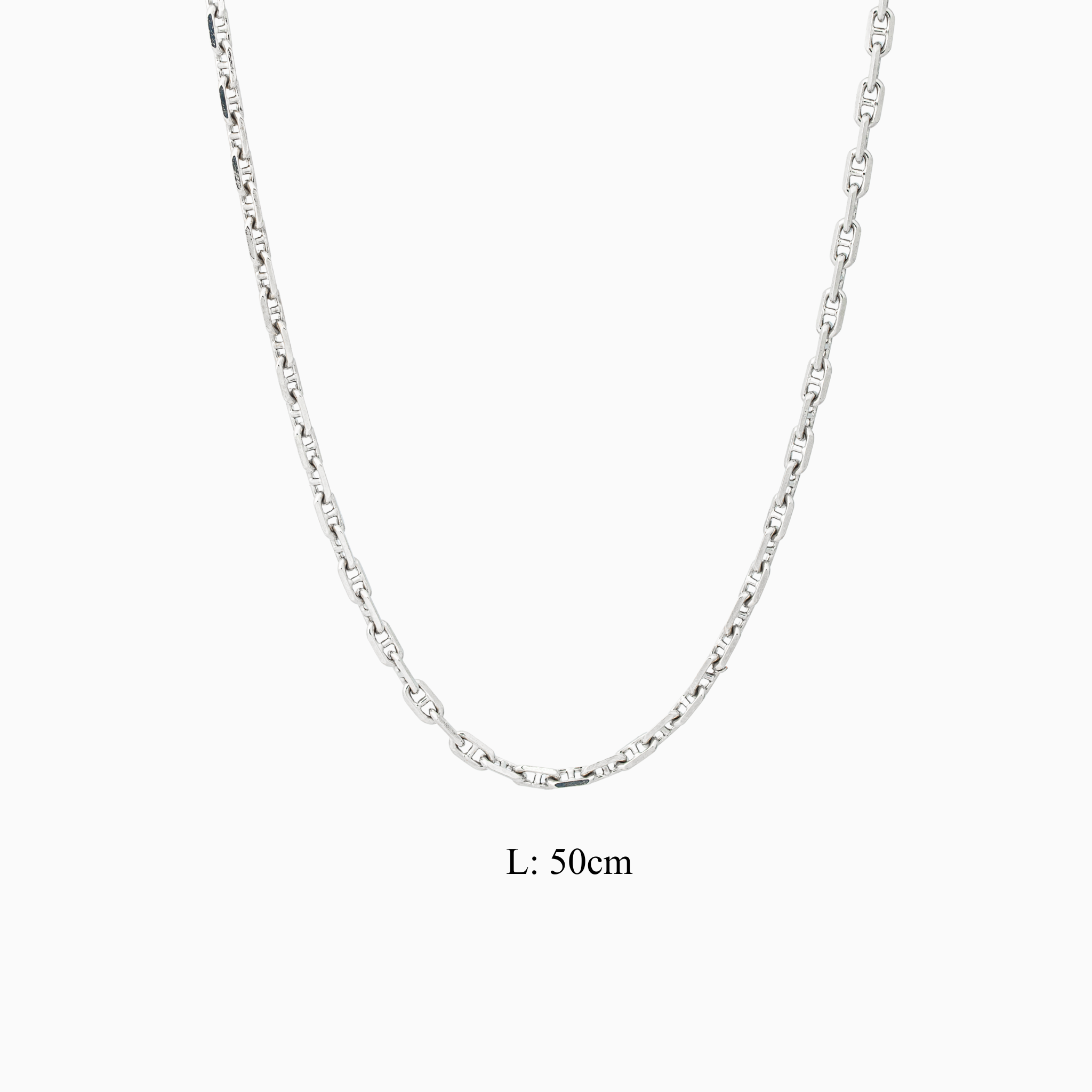 Lightweight sterling silver oval chain
