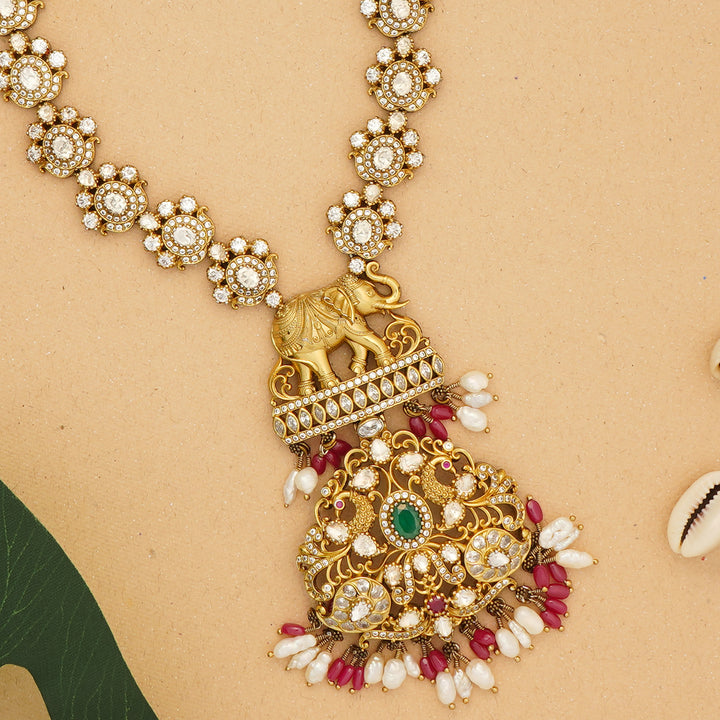 Long haram with pearls and ruby stones