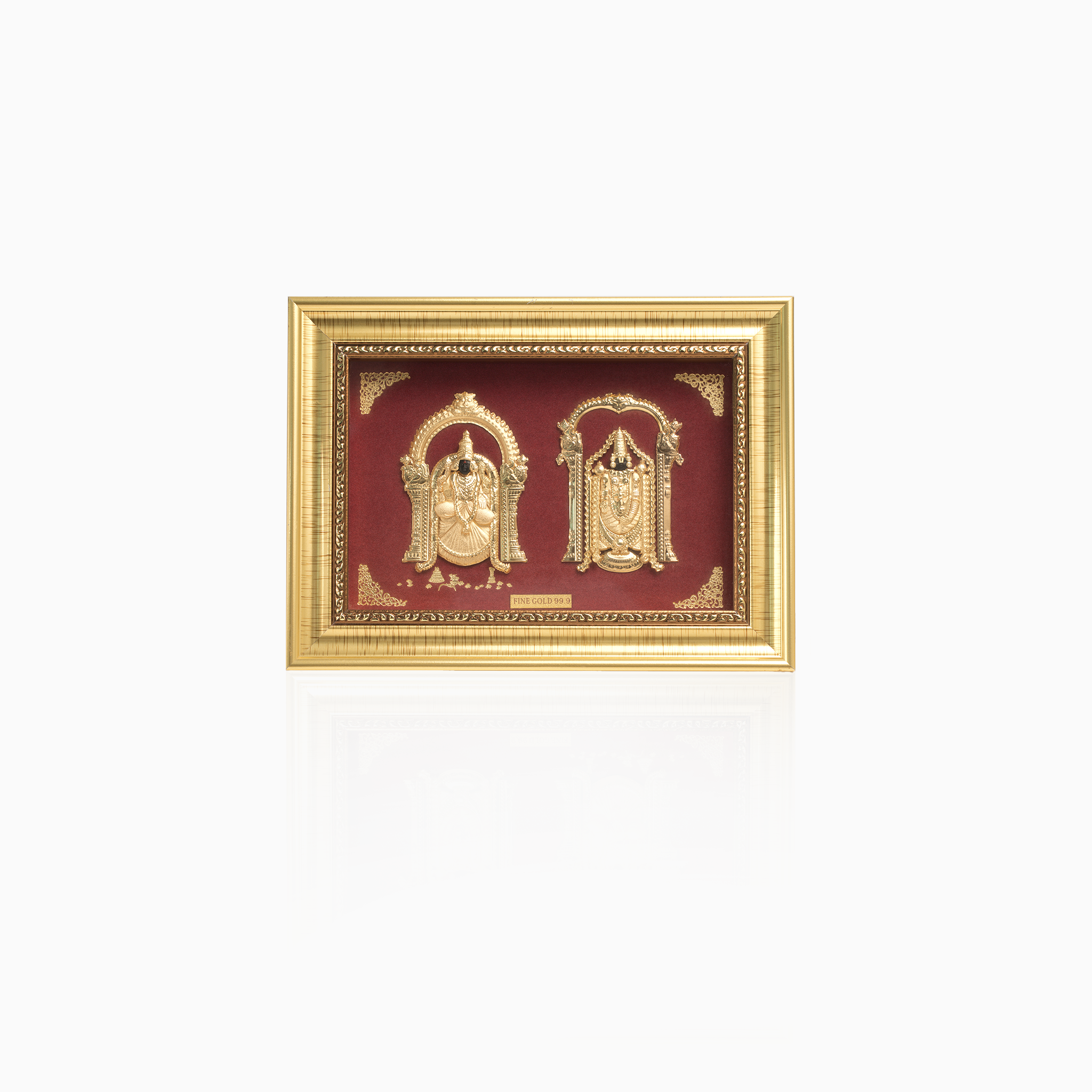 Lord Balaji Padmavathi gold photo frame