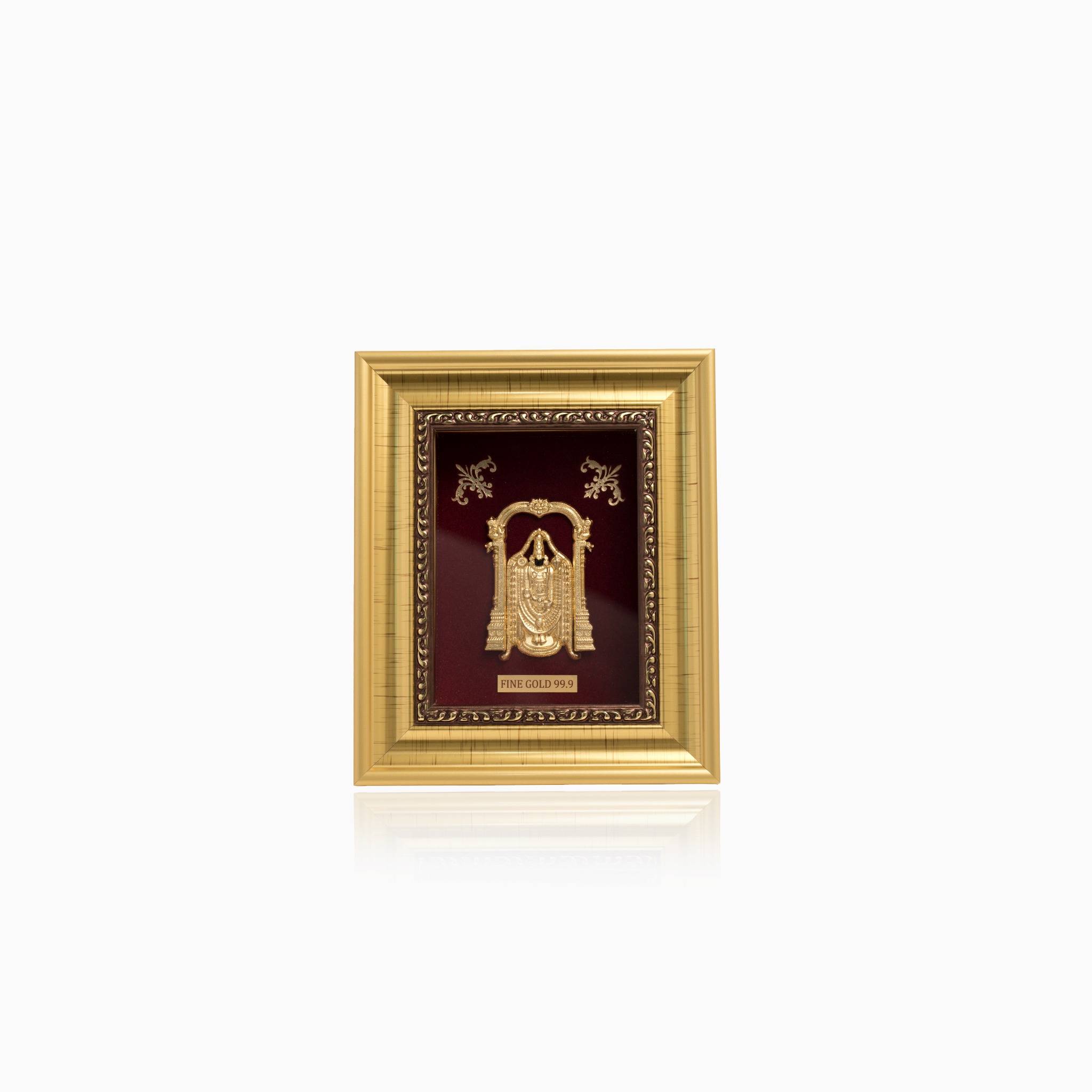 Lord Balaji gold foil devotional photo frame