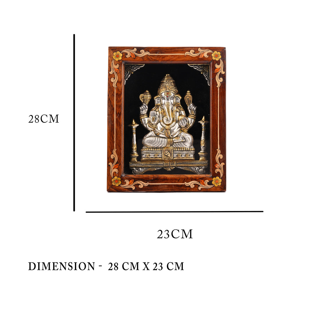 Lord Ganesha Silver Wall Art for Pooja Room