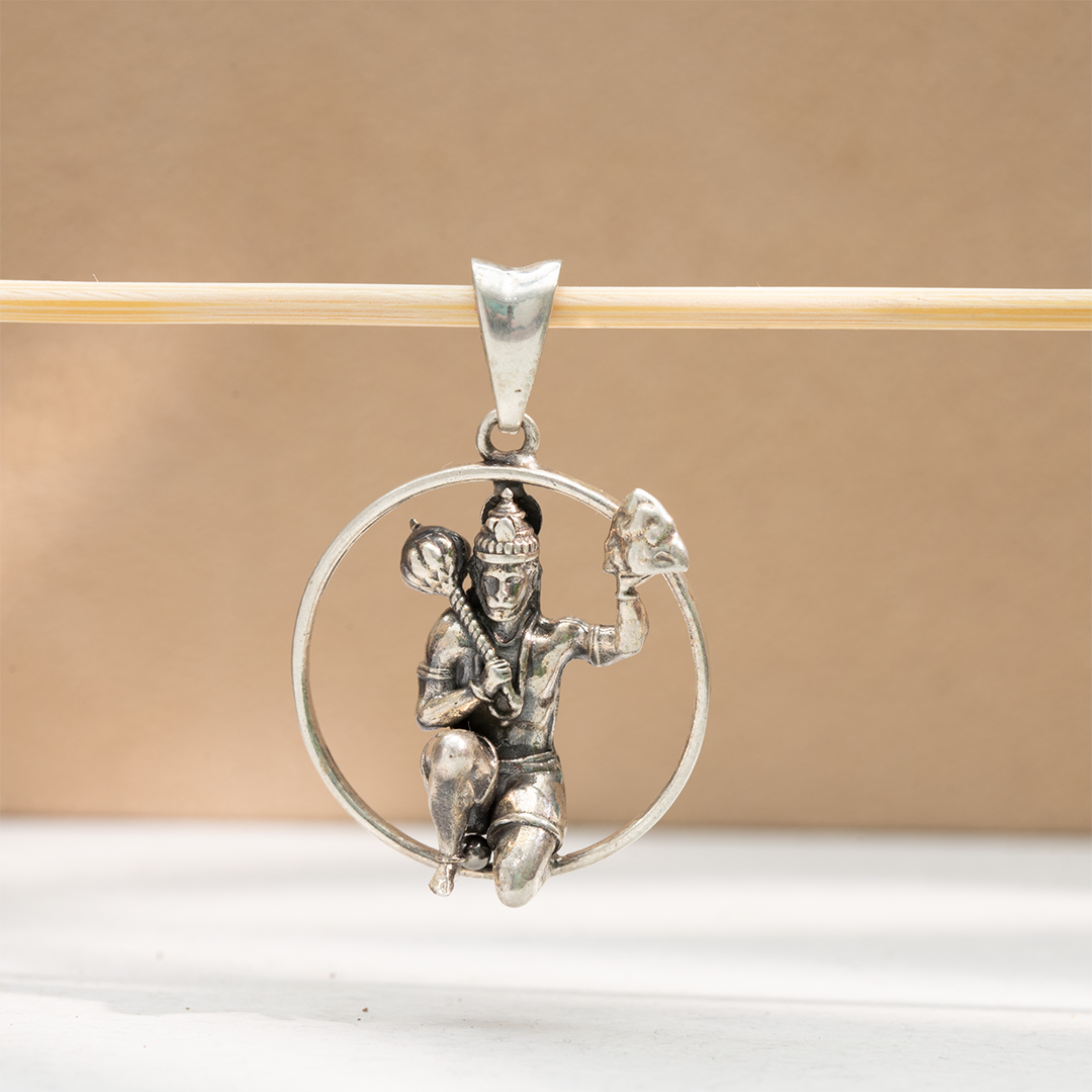 Lord Hanuman Sterling Silver Pendant Ishna
