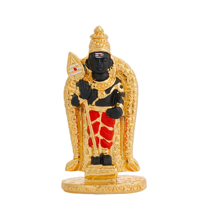 Lord Murugan Silver Plated 24 KT Gold Foil Idol