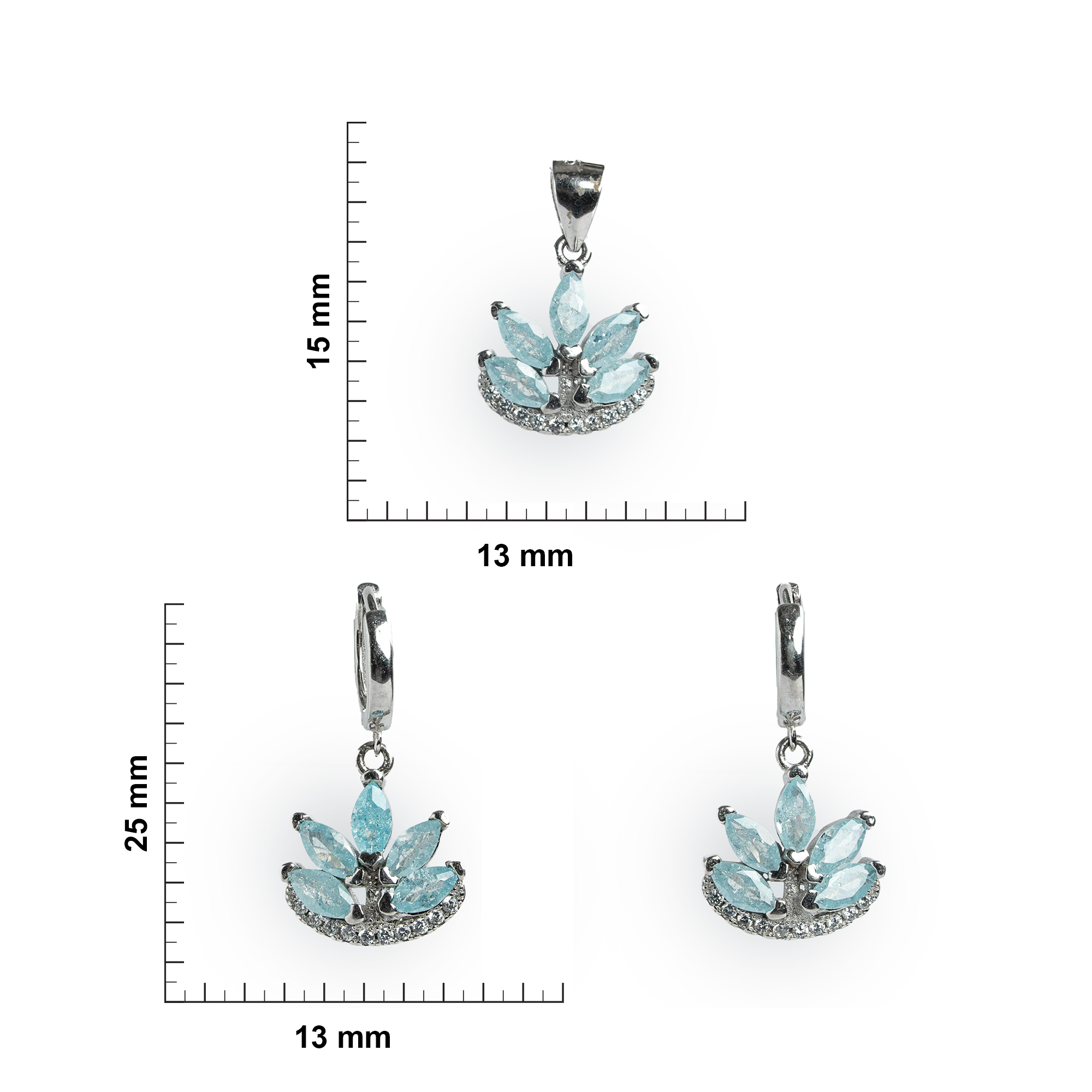 Lotus design silver earrings