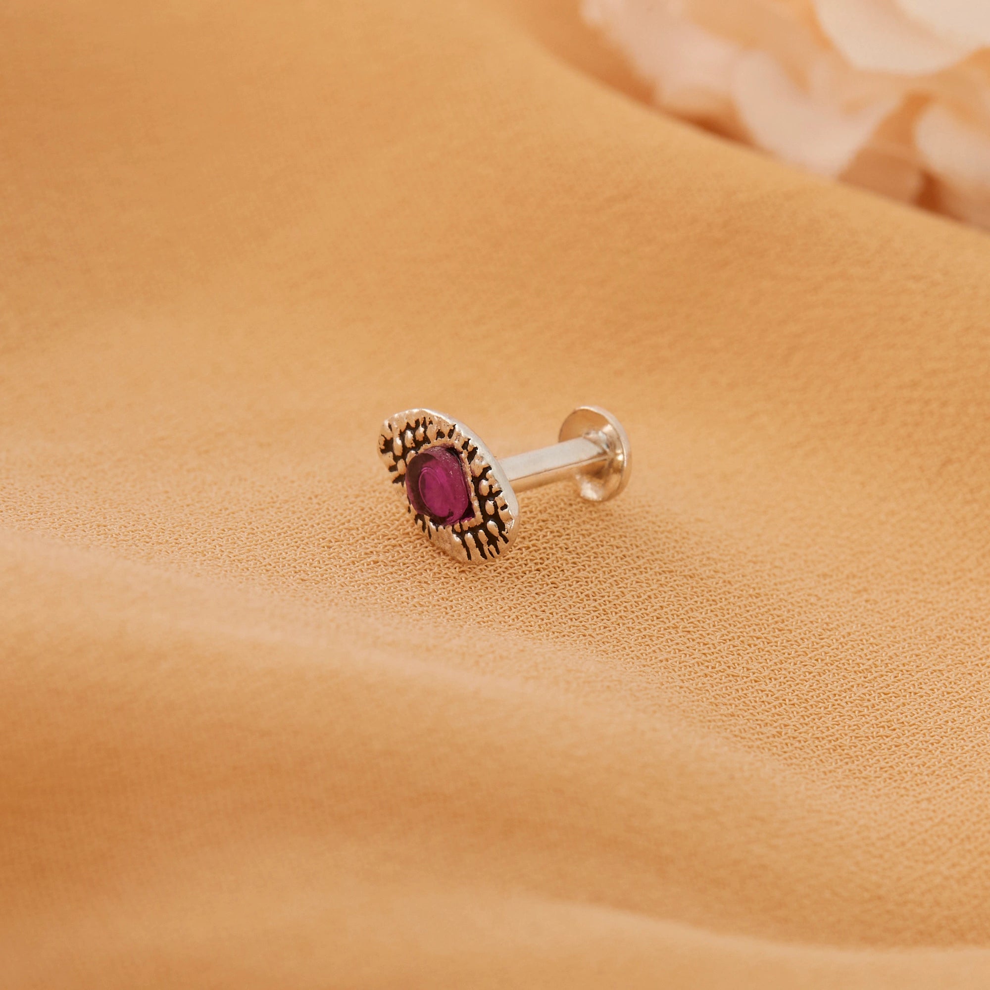 Marcasite Purple Nose Pin Ishna
