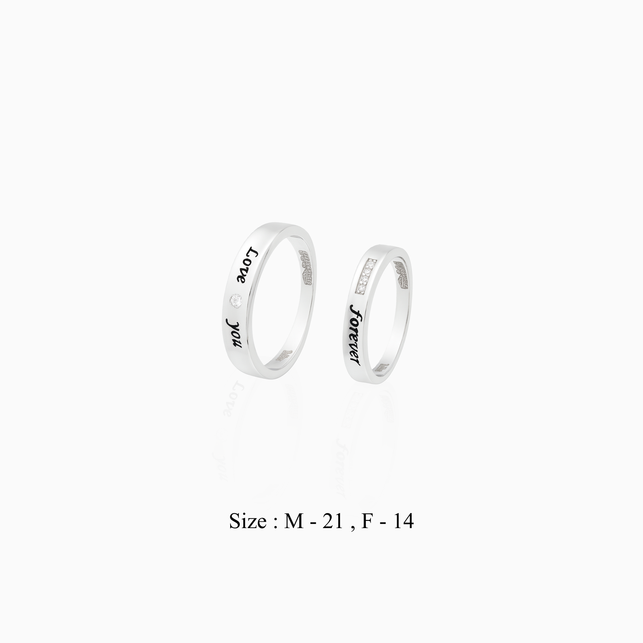 Matching silver promise rings for couples