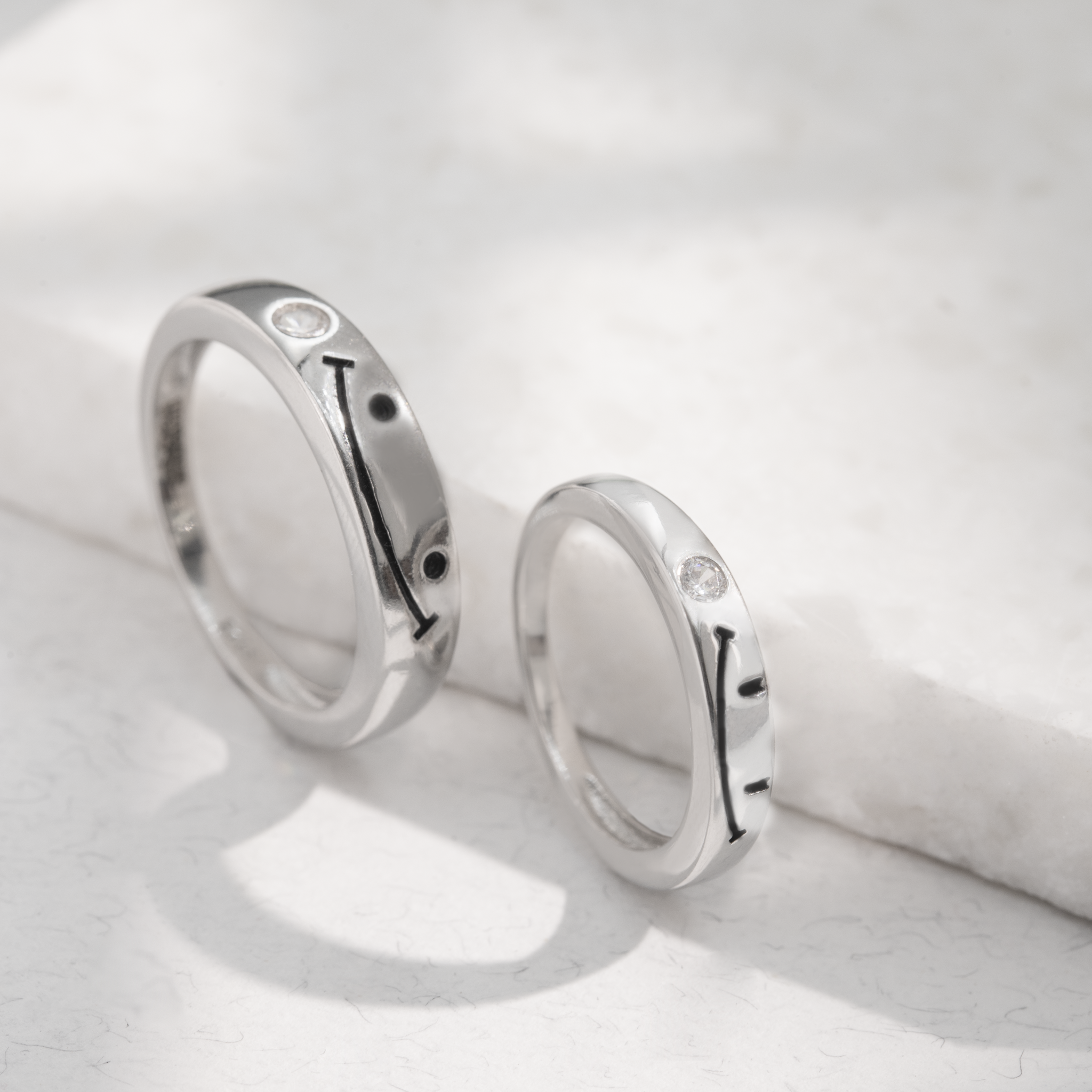 Matching silver rings for couples
