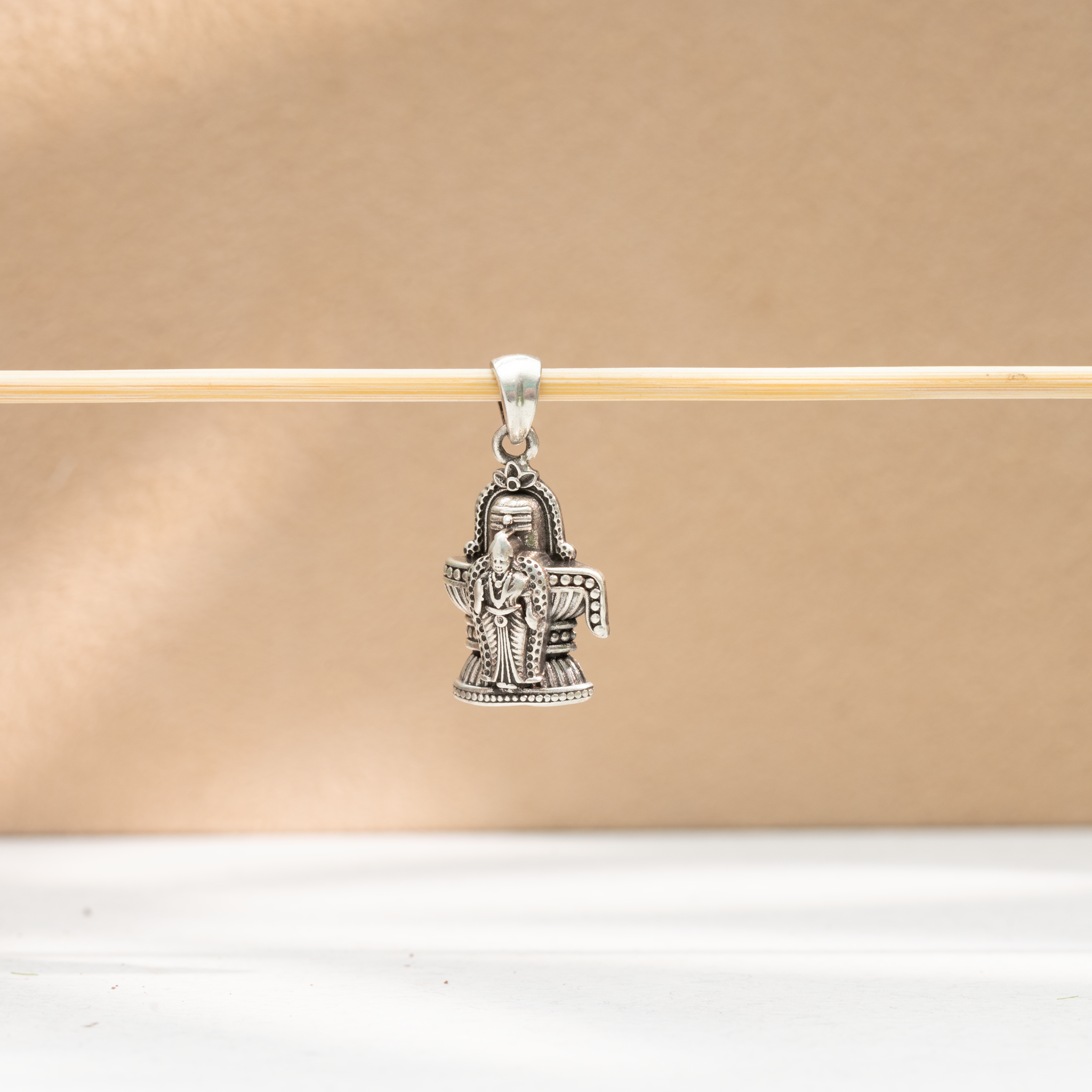 Meenakshi Amman Sundareshwar silver temple pendant