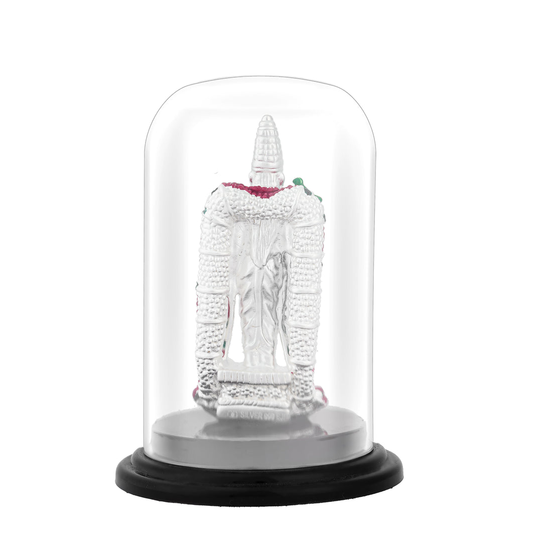 Meenakshi Idol in 999 Silver with Glass Dome