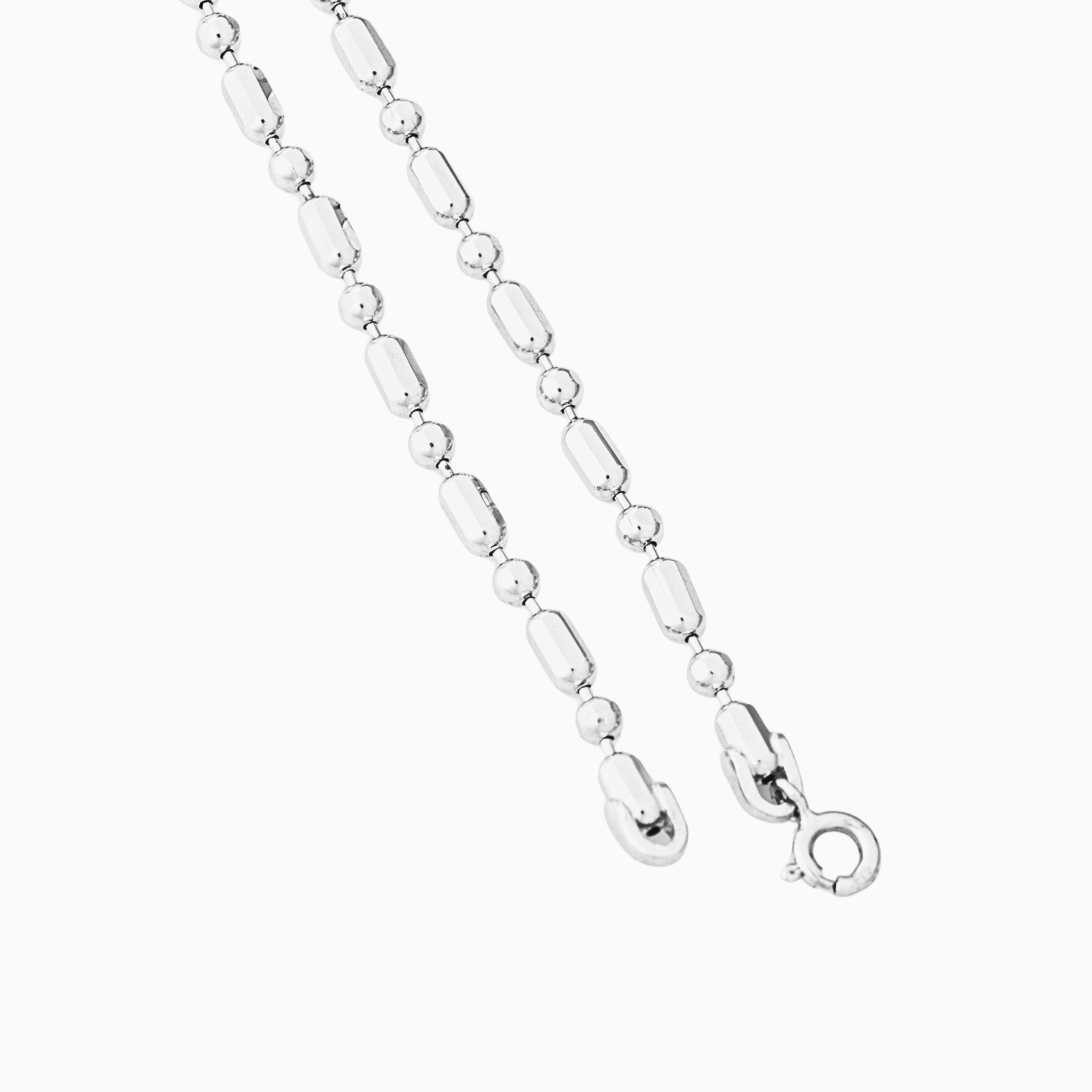 Minimal bar bead silver chain