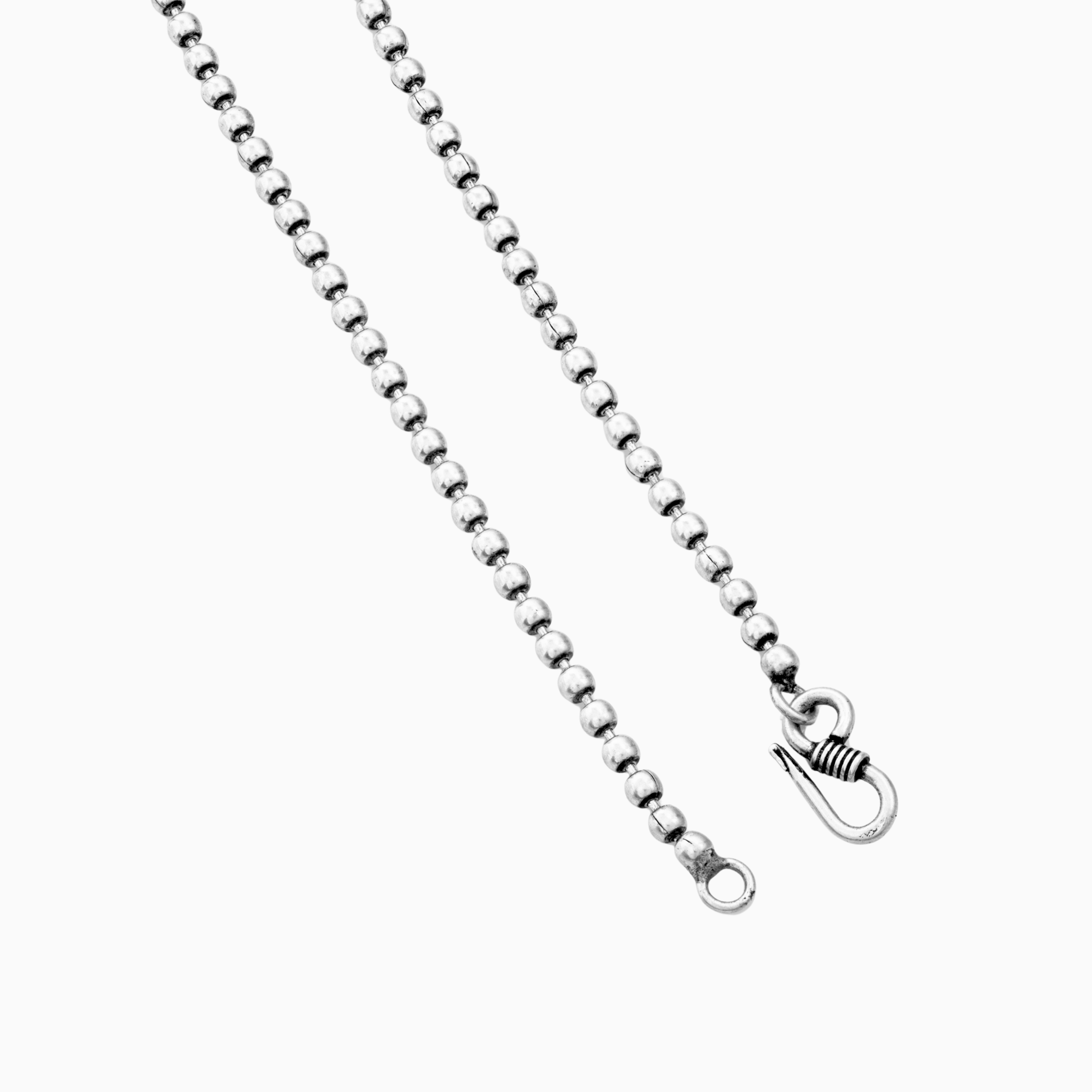 Minimal beaded silver chain