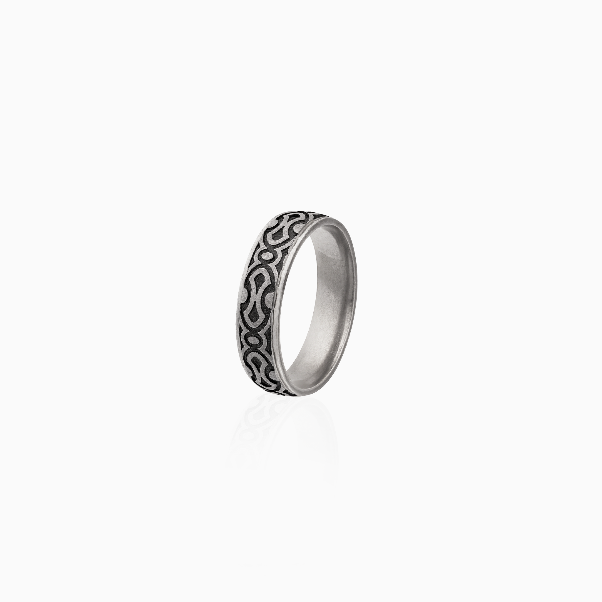 Minimal ethnic silver ring