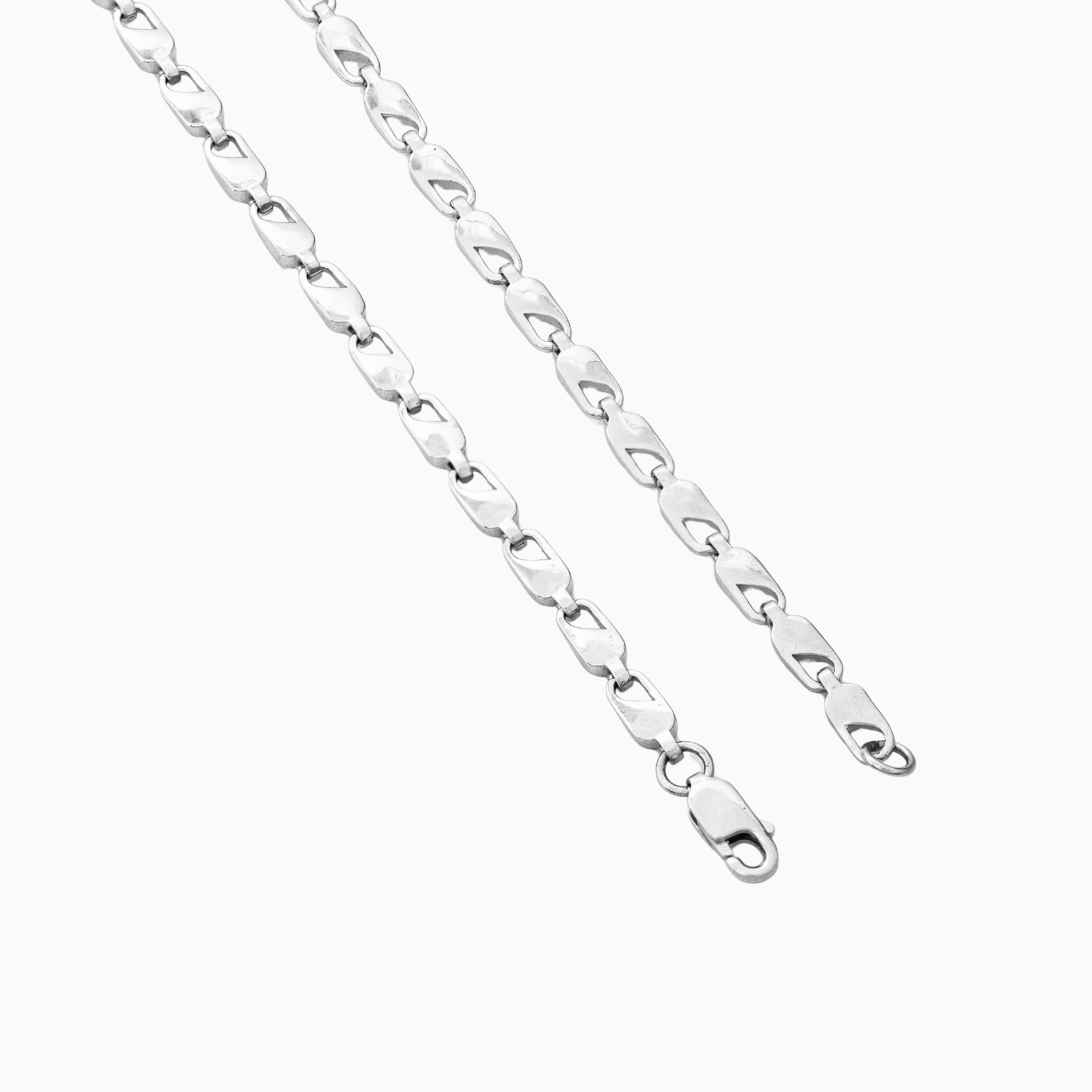 Minimal flat link silver chain