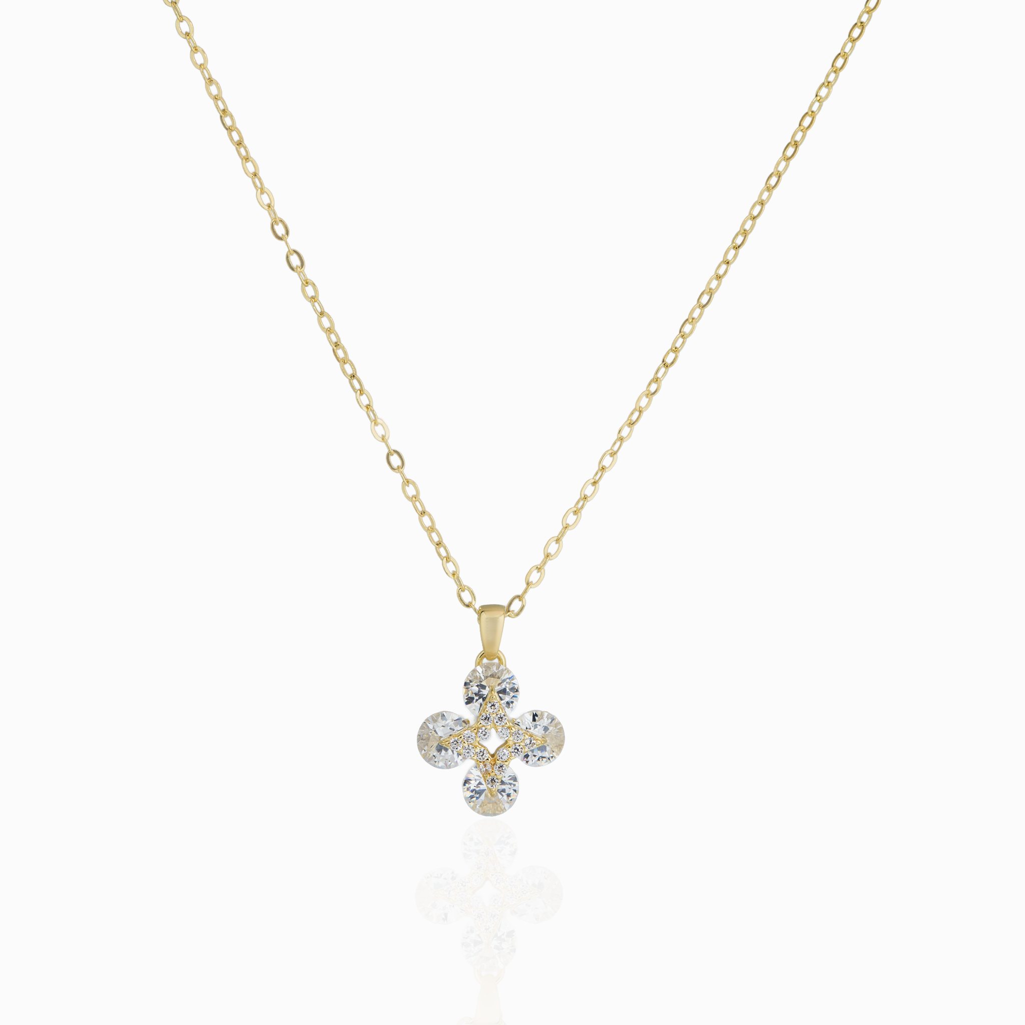 Minimal flower pendant necklace design