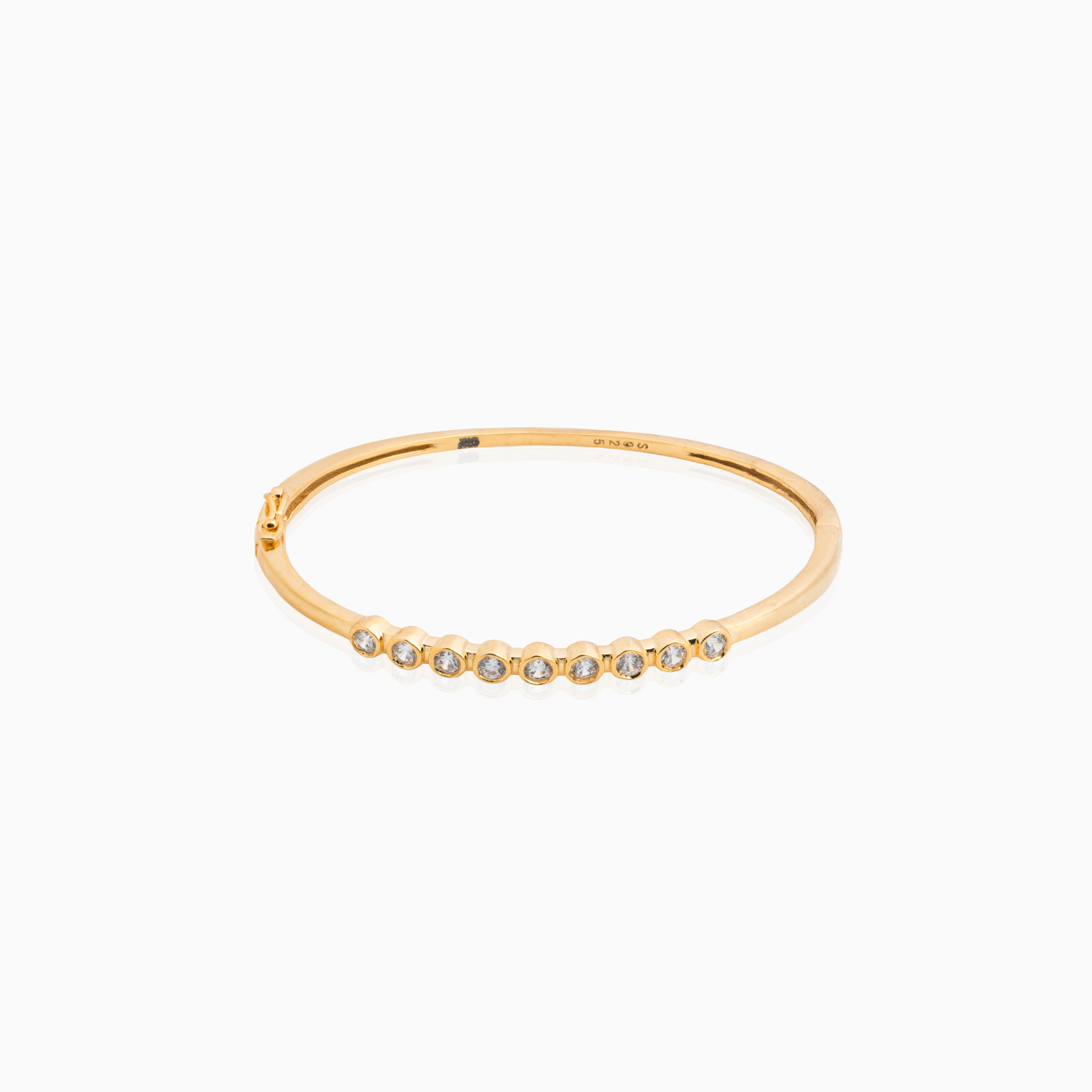 Minimal gold finish silver bracelet with stones