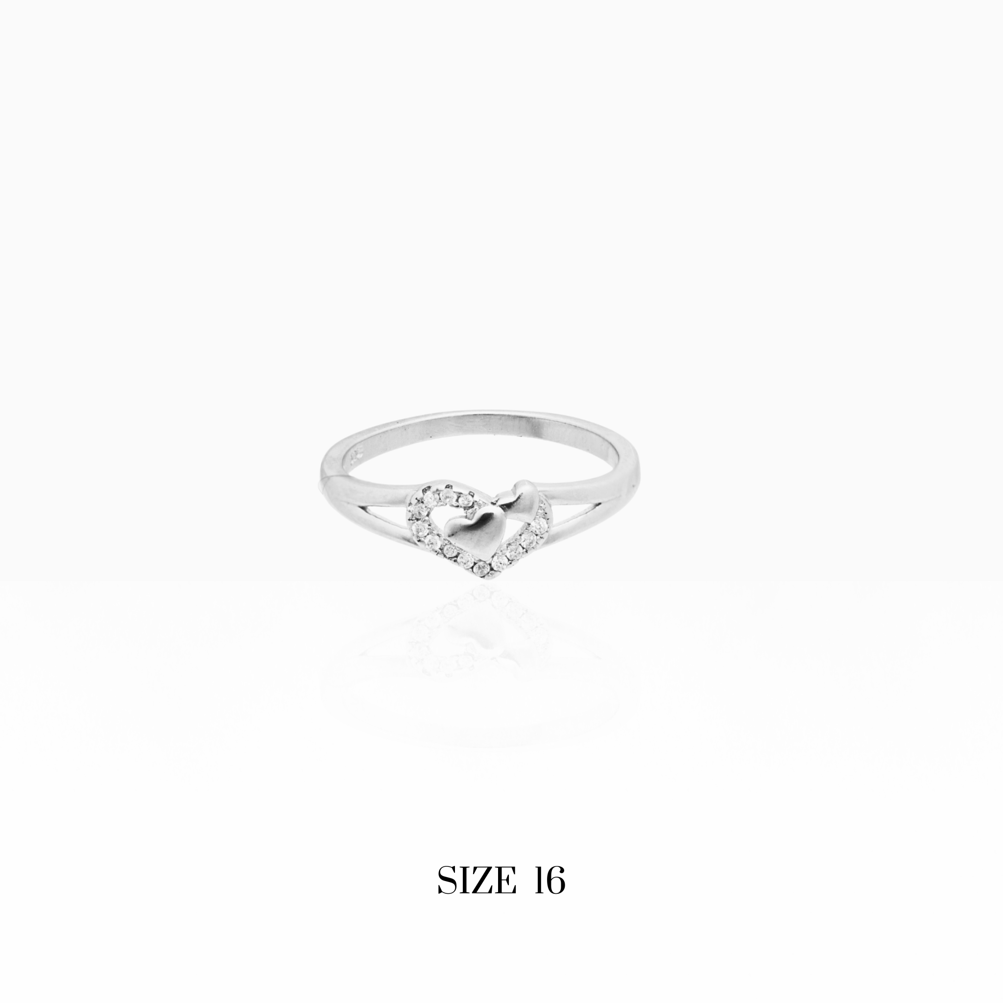 Minimal heart shaped silver ring everyday wear