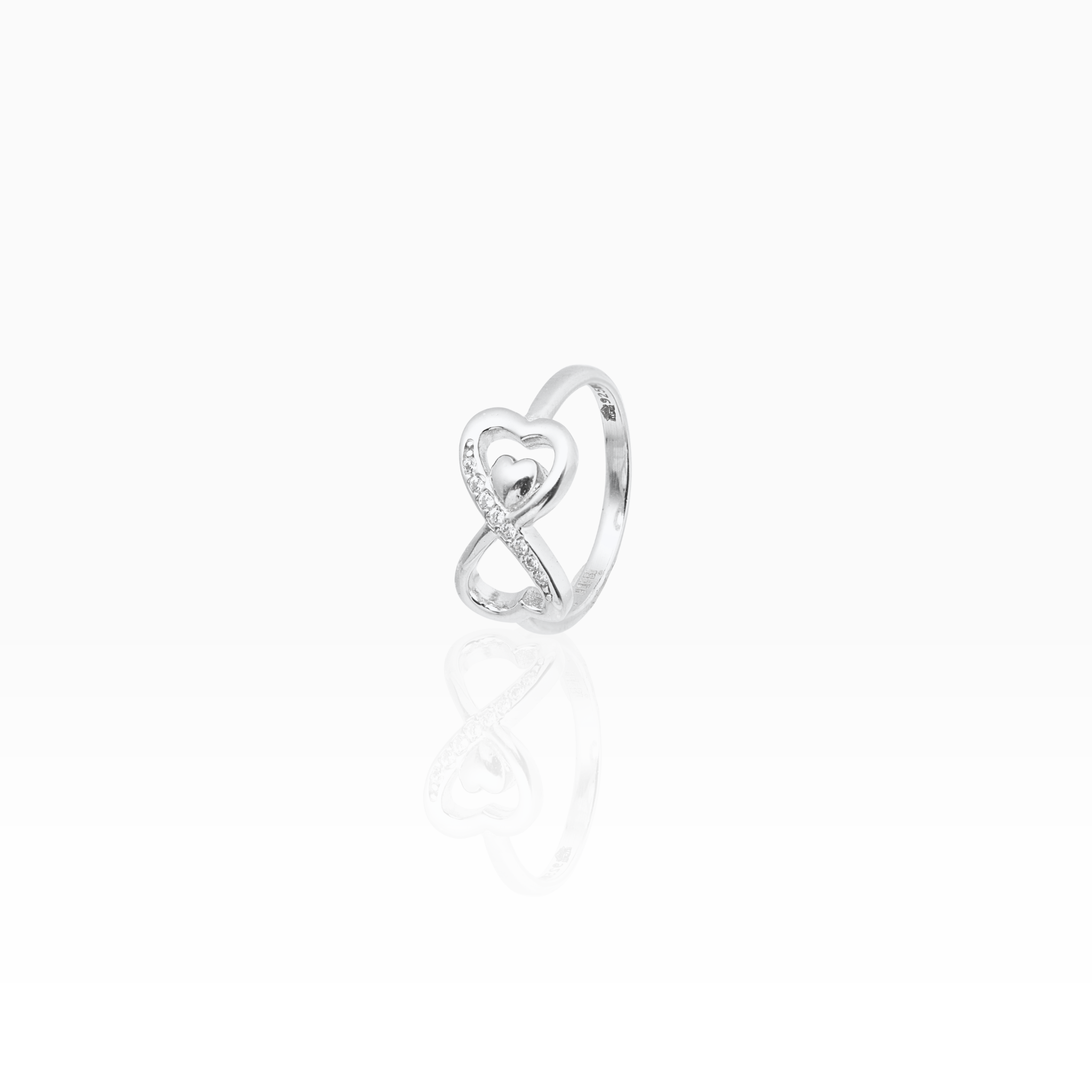 Minimal infinity heart ring for women