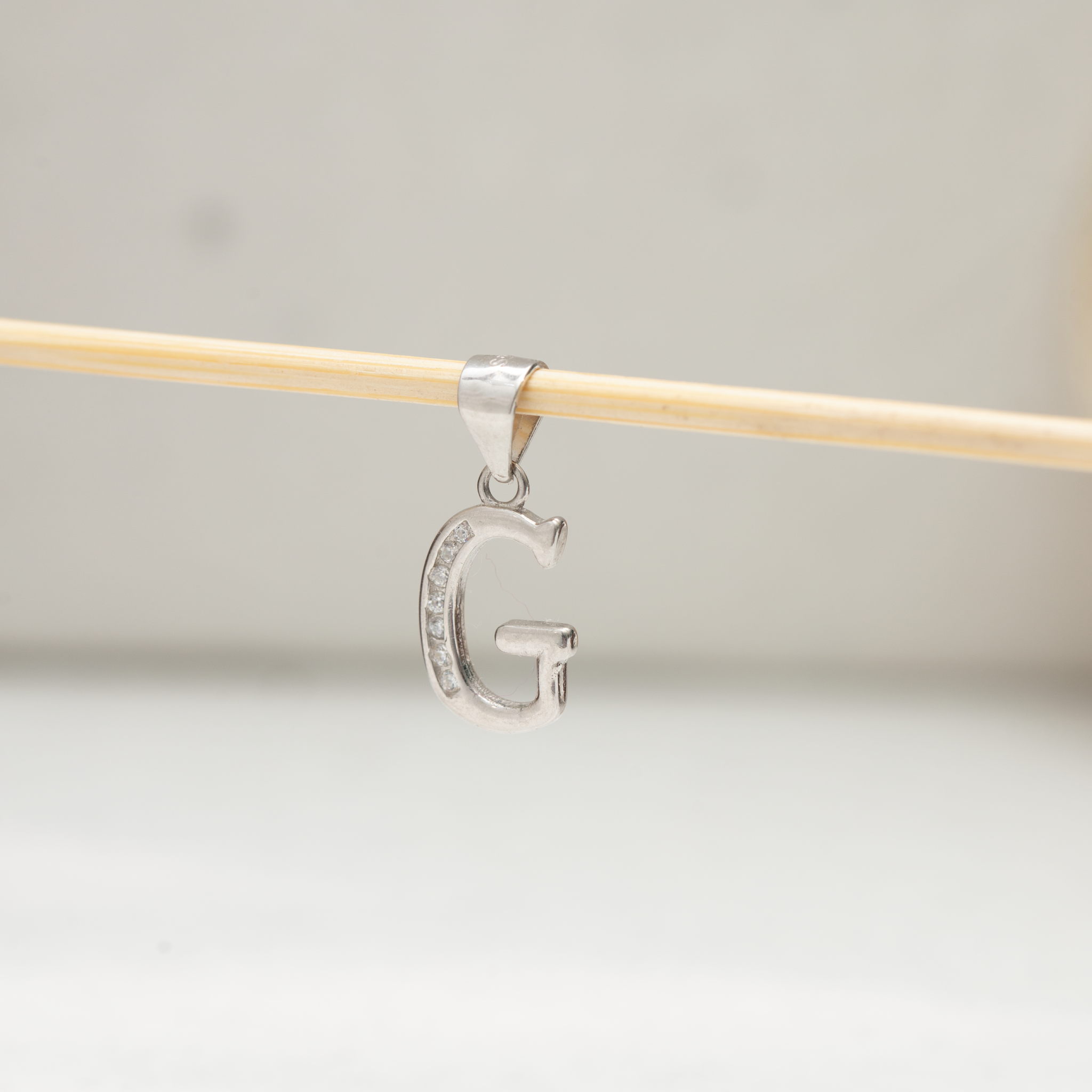 Minimal initial G silver jewelry charm