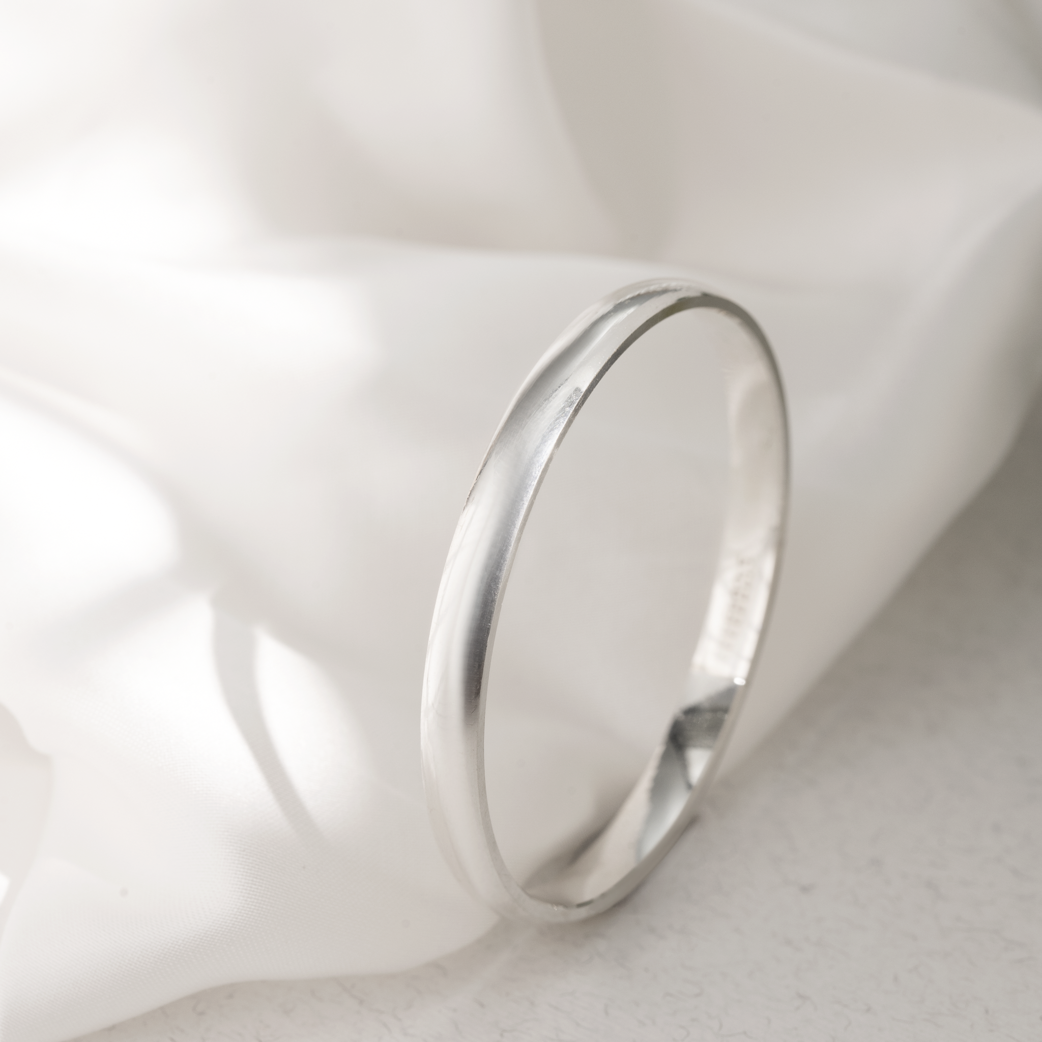 Minimal polished silver kada