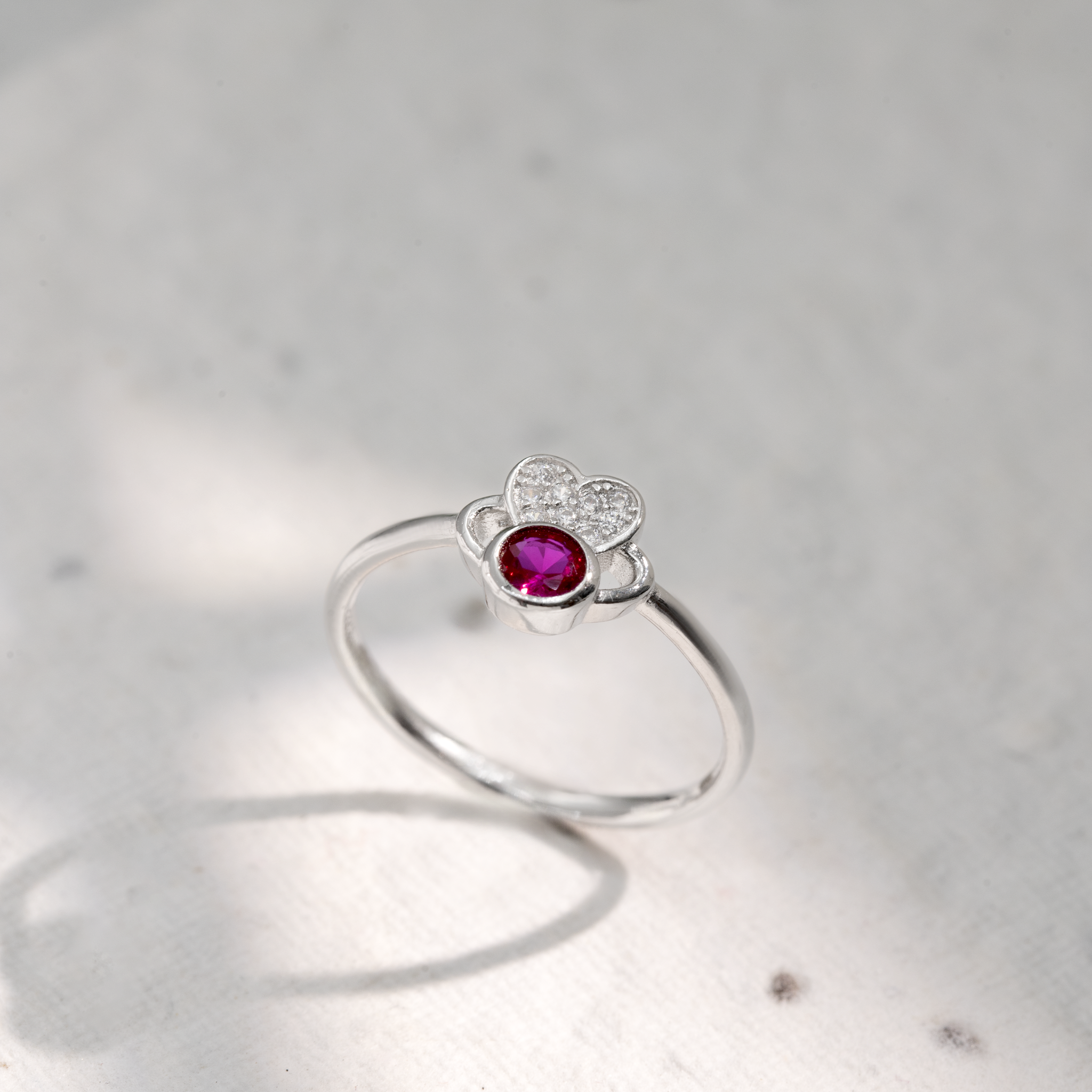 Minimal ruby stone ring