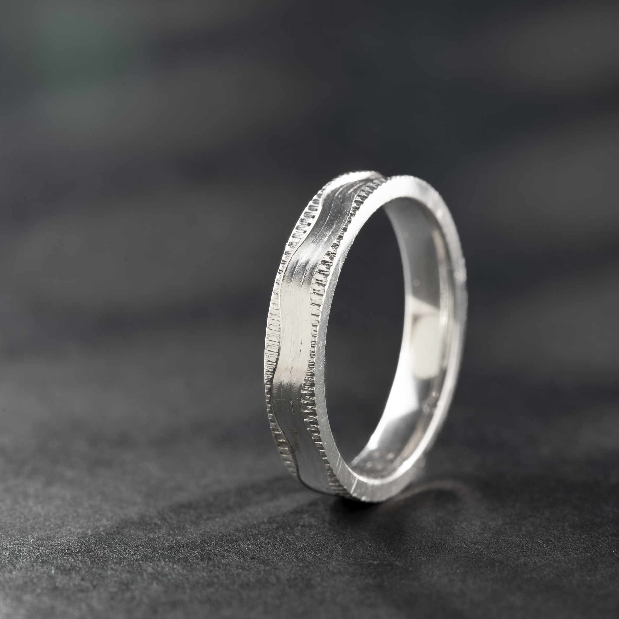 Minimal silver band ring