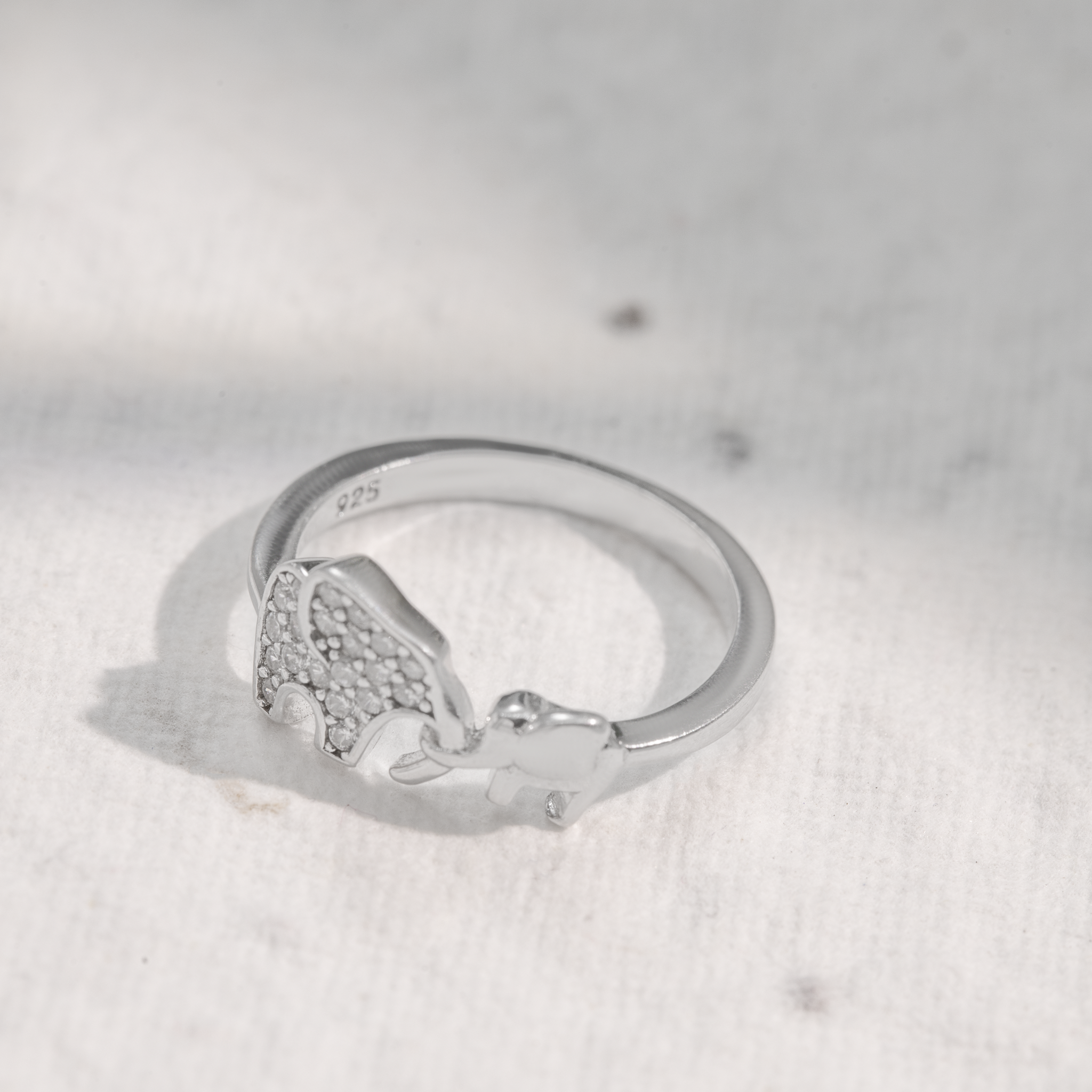 Minimal silver elephant ring everyday wear