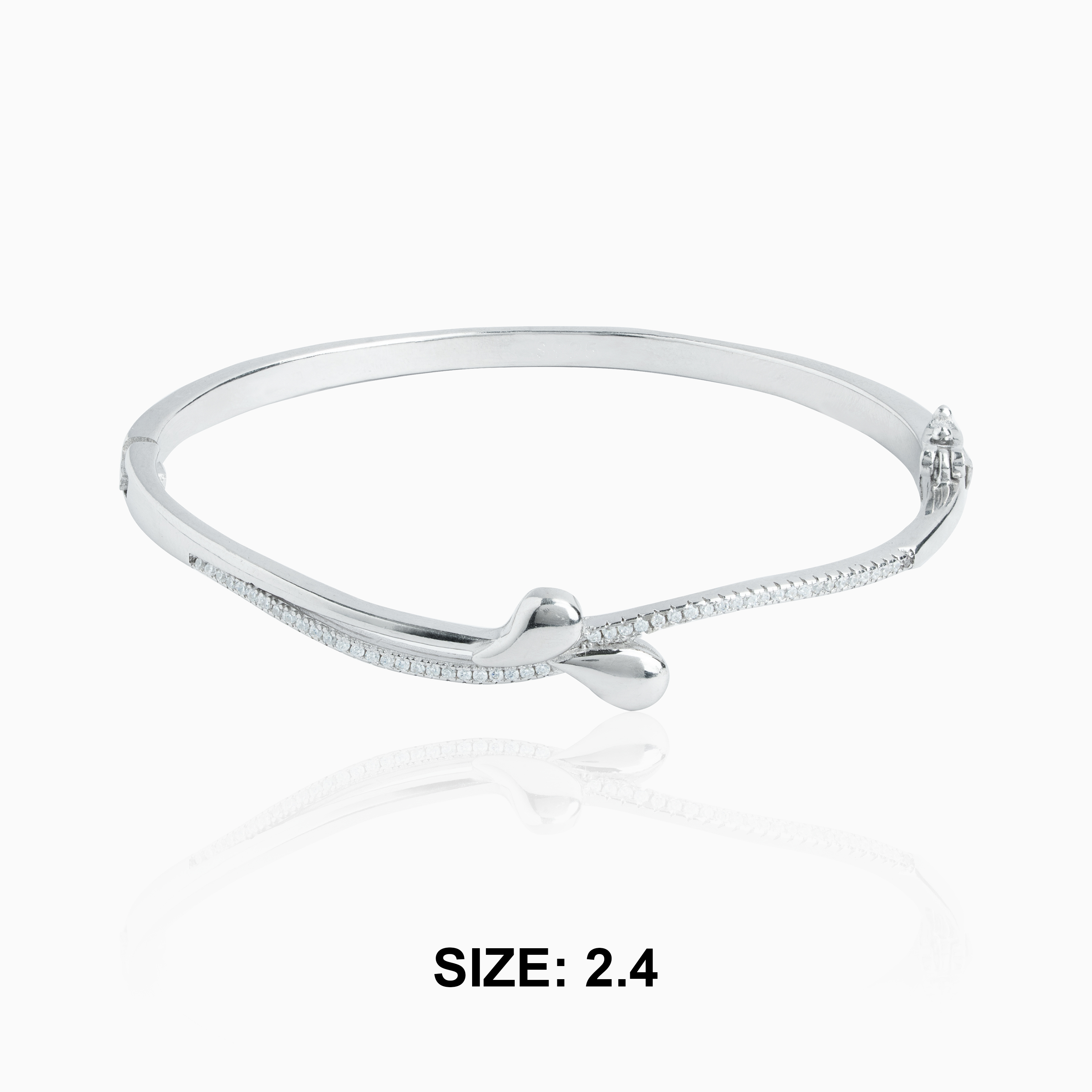 Minimal silver kada bangle