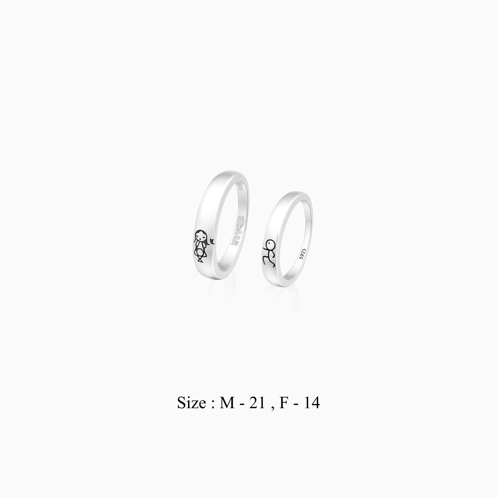 Minimal silver rings for couples