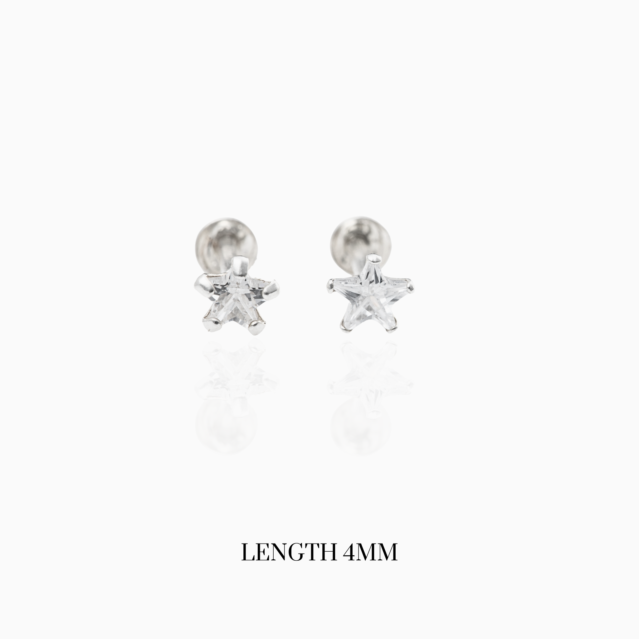 Minimal star stone sterling silver stud