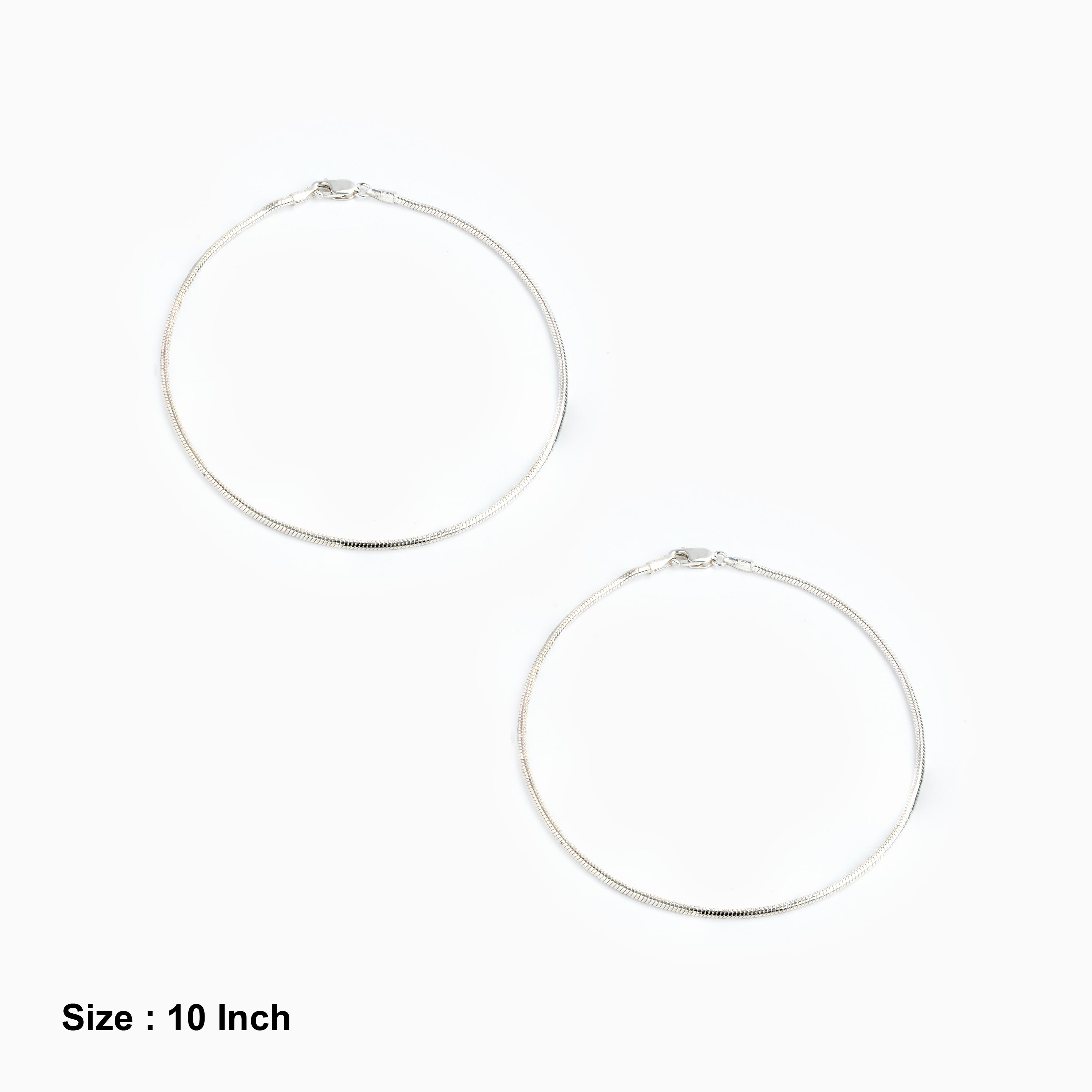 Minimal sterling silver snake chain anklets
