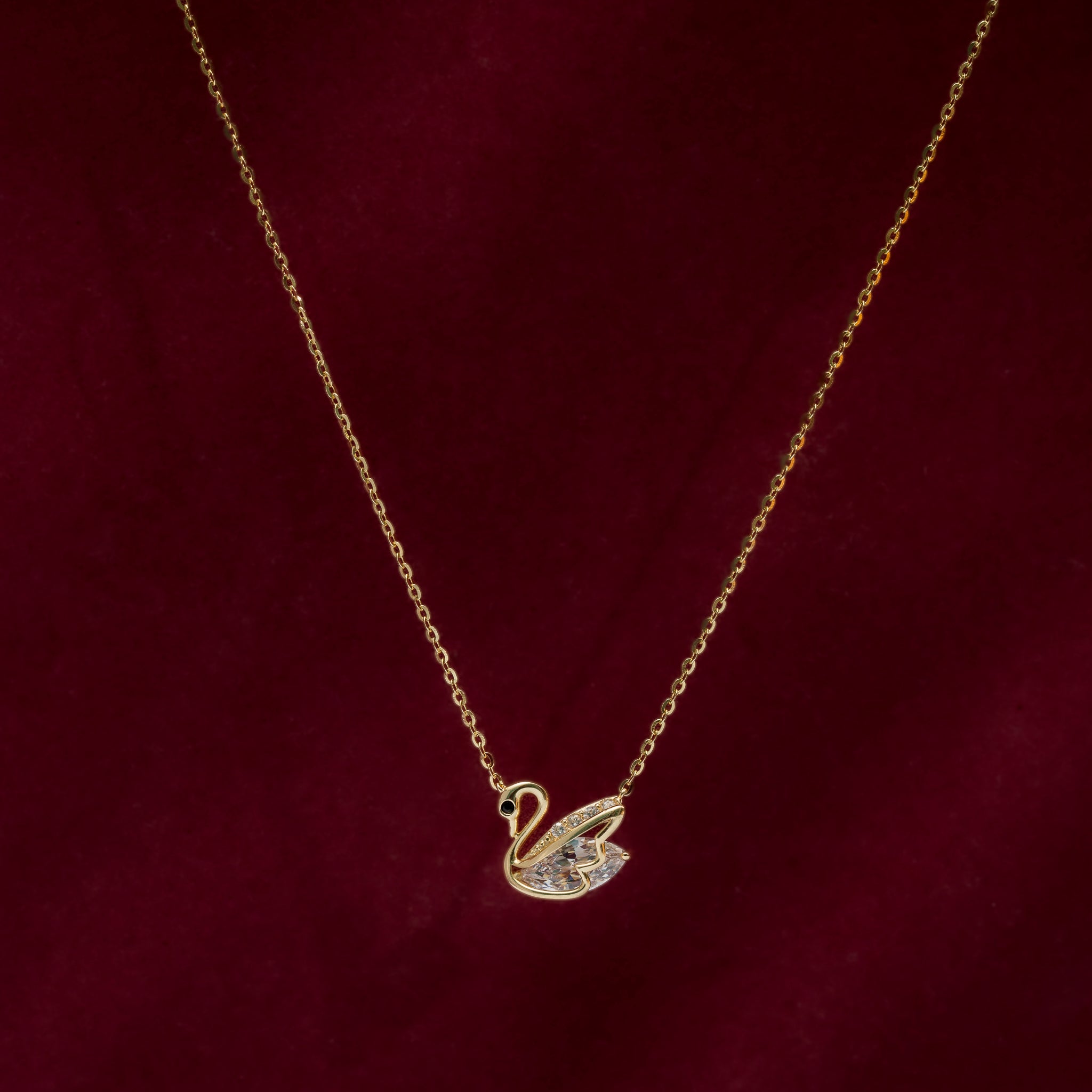 Minimal swan pendant necklace for daily wear