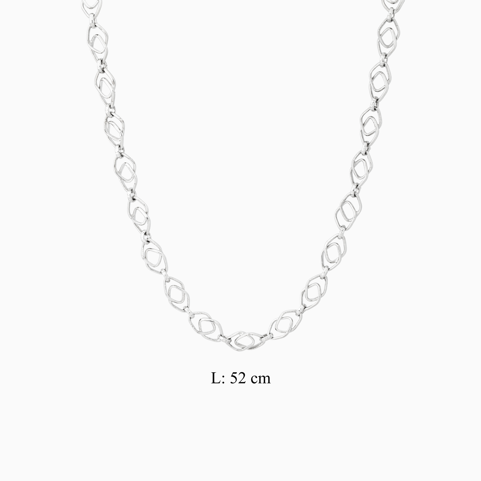 Minimalist oval link silver chain