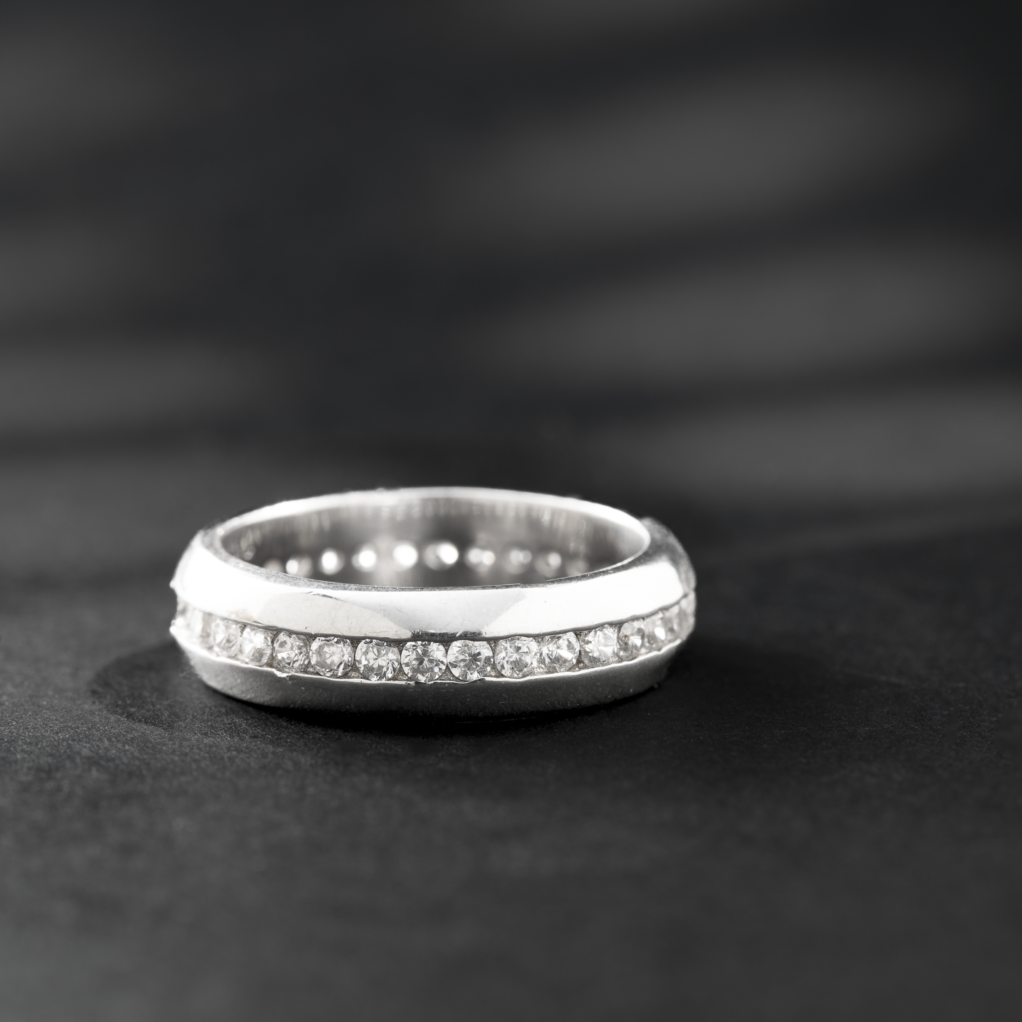 Minimalist silver ring with stones