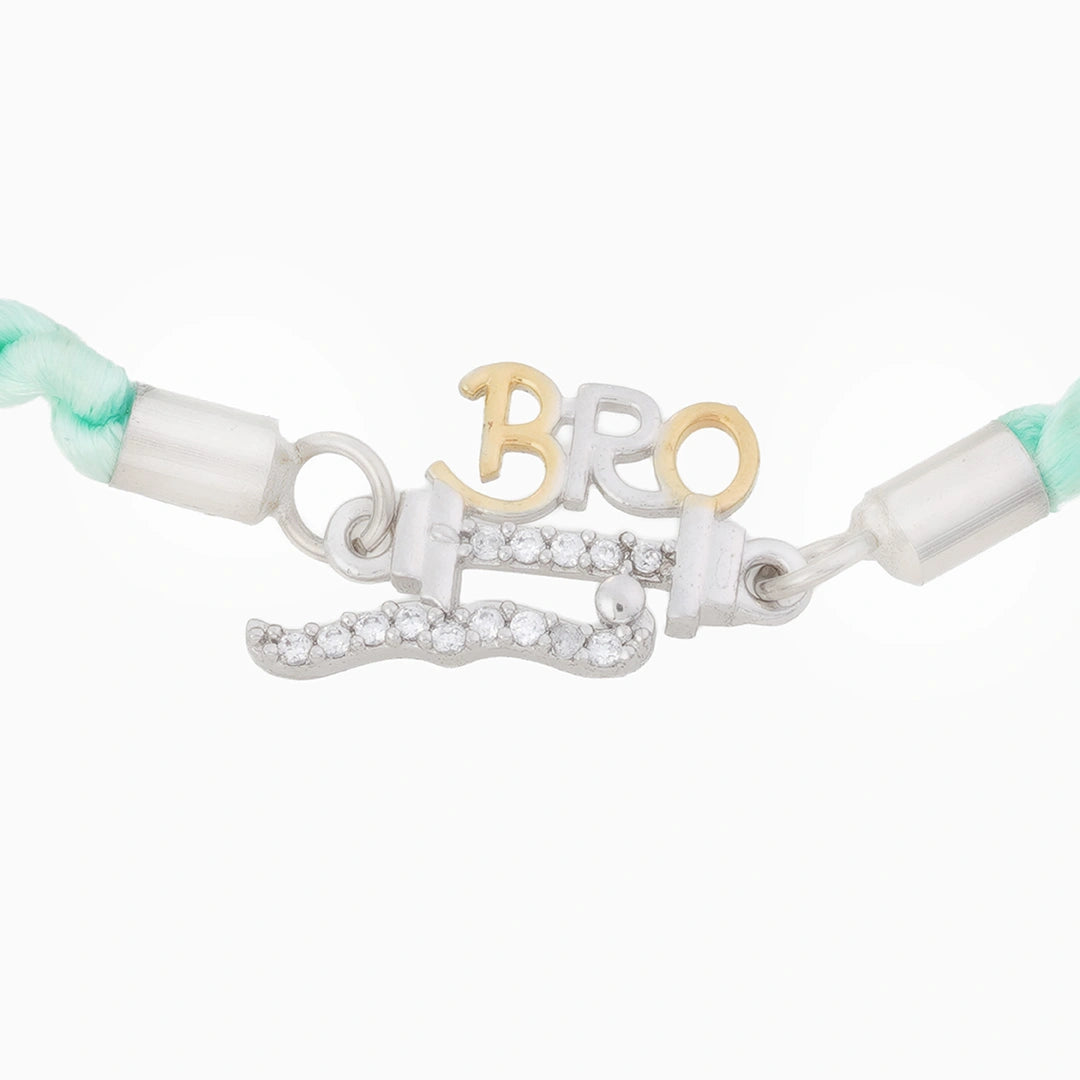 Mint green sterling silver rakhi thread ishna