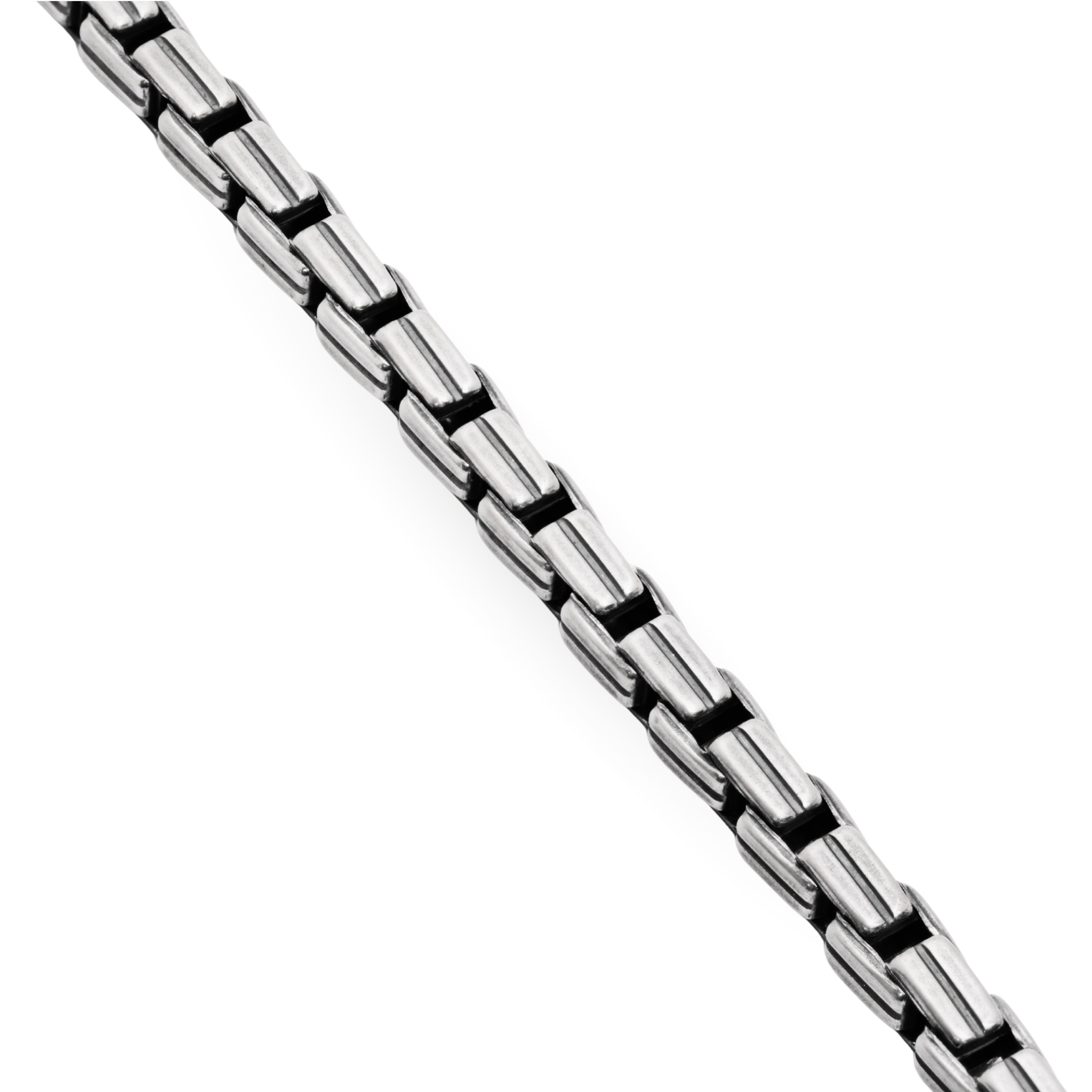 Modern box chain silver bracelet