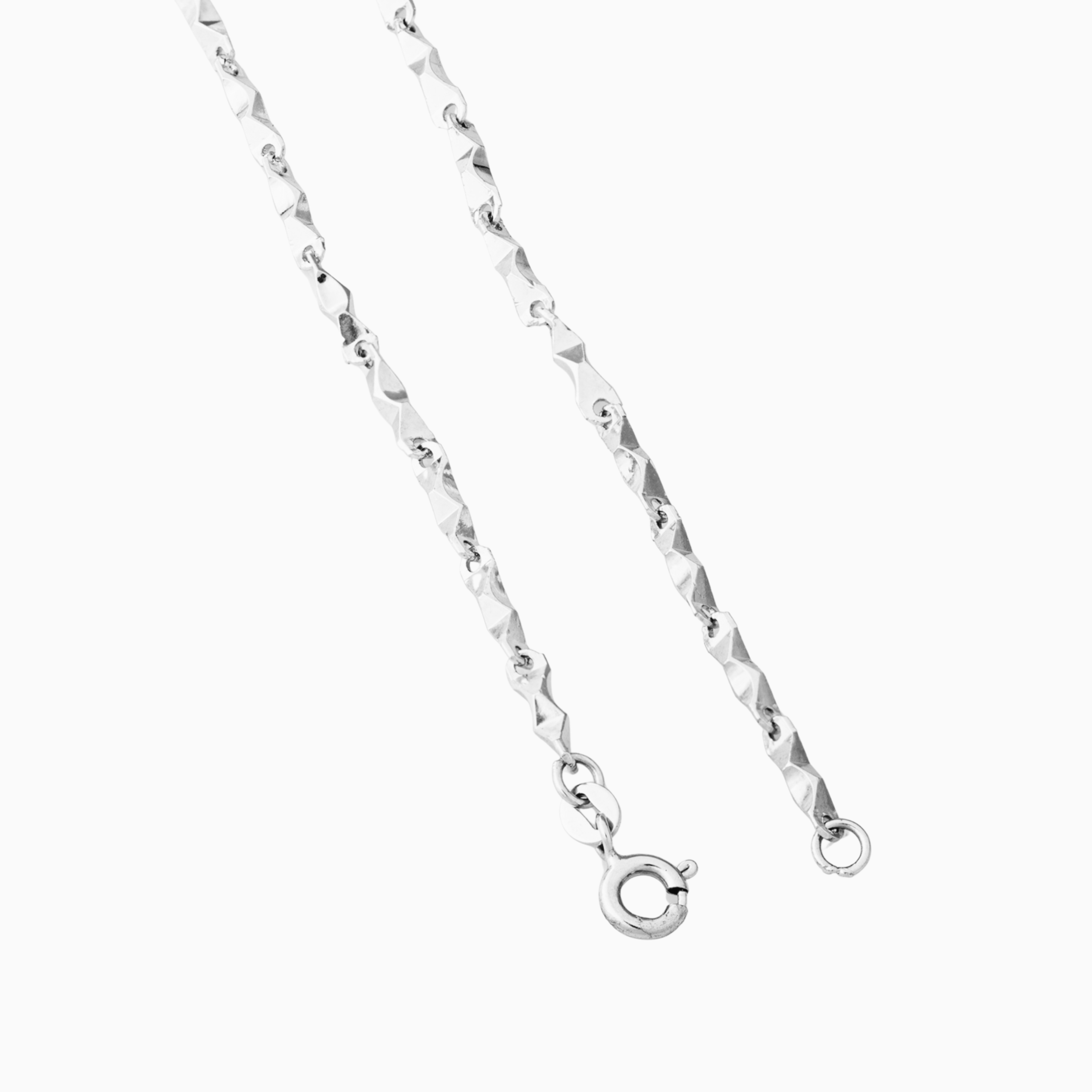Modern geometric silver chain