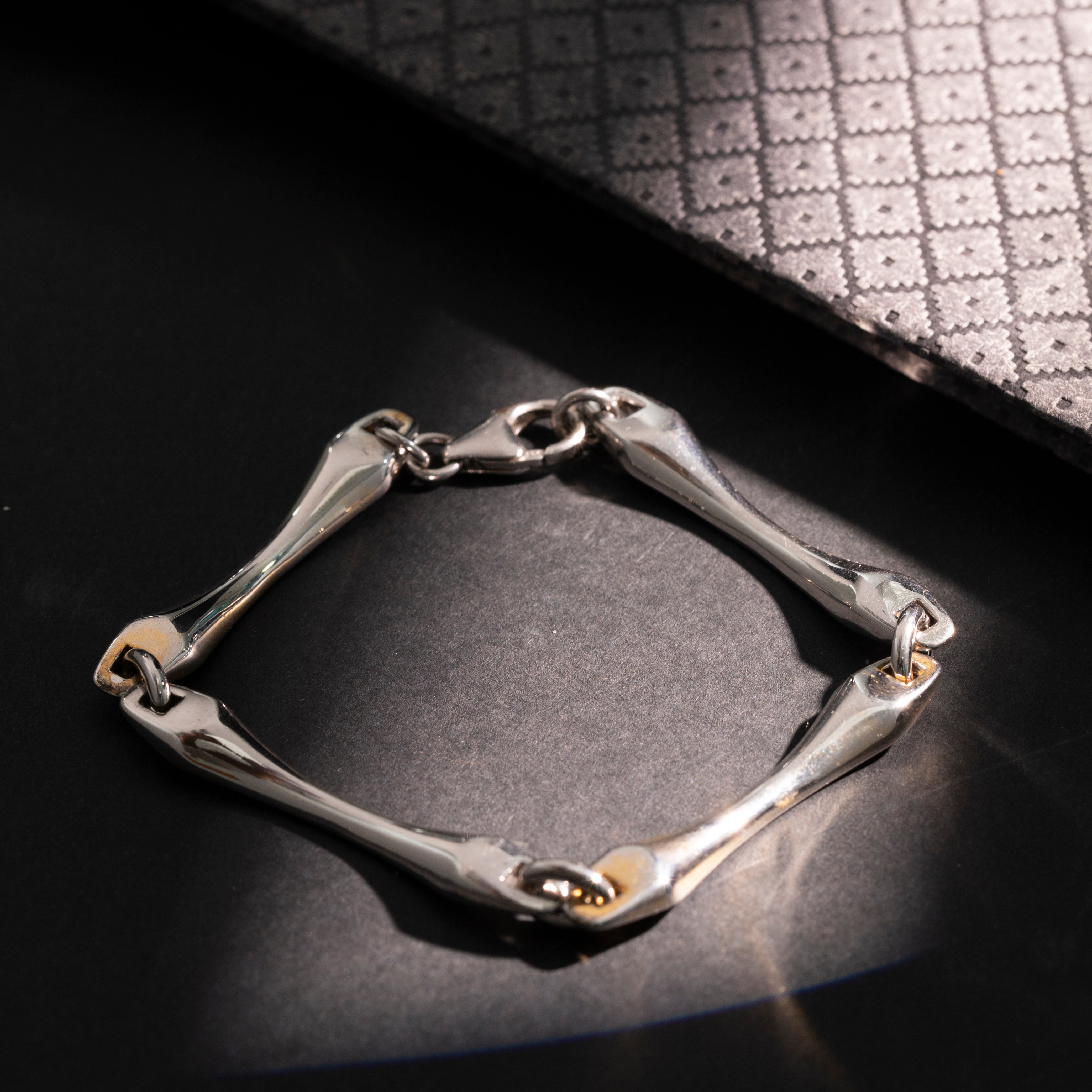 Modern sculpted silver bracelet