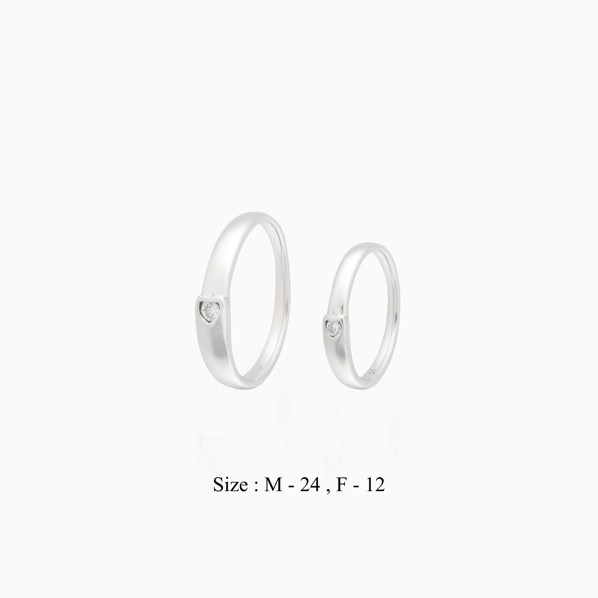 Modern silver couple rings for love