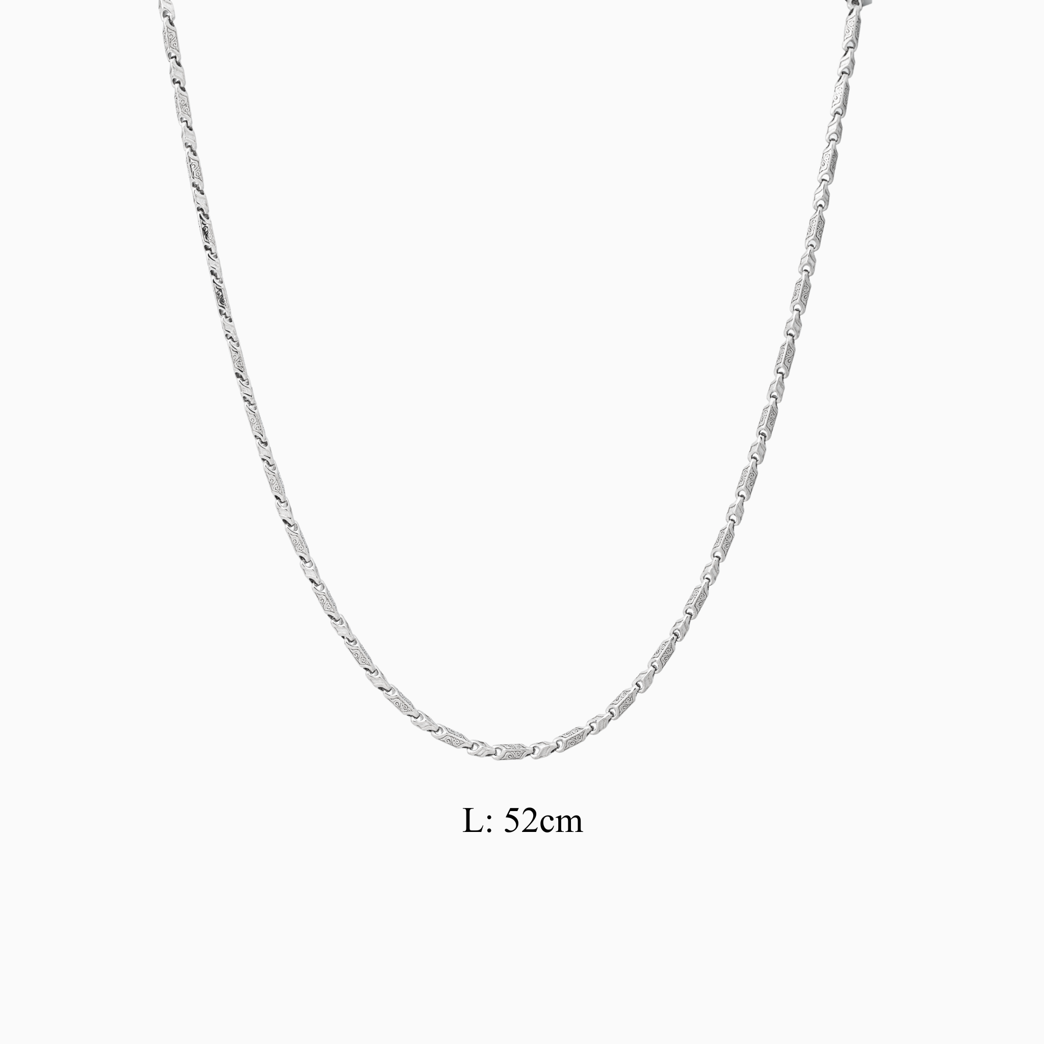 Modern textured silver chain